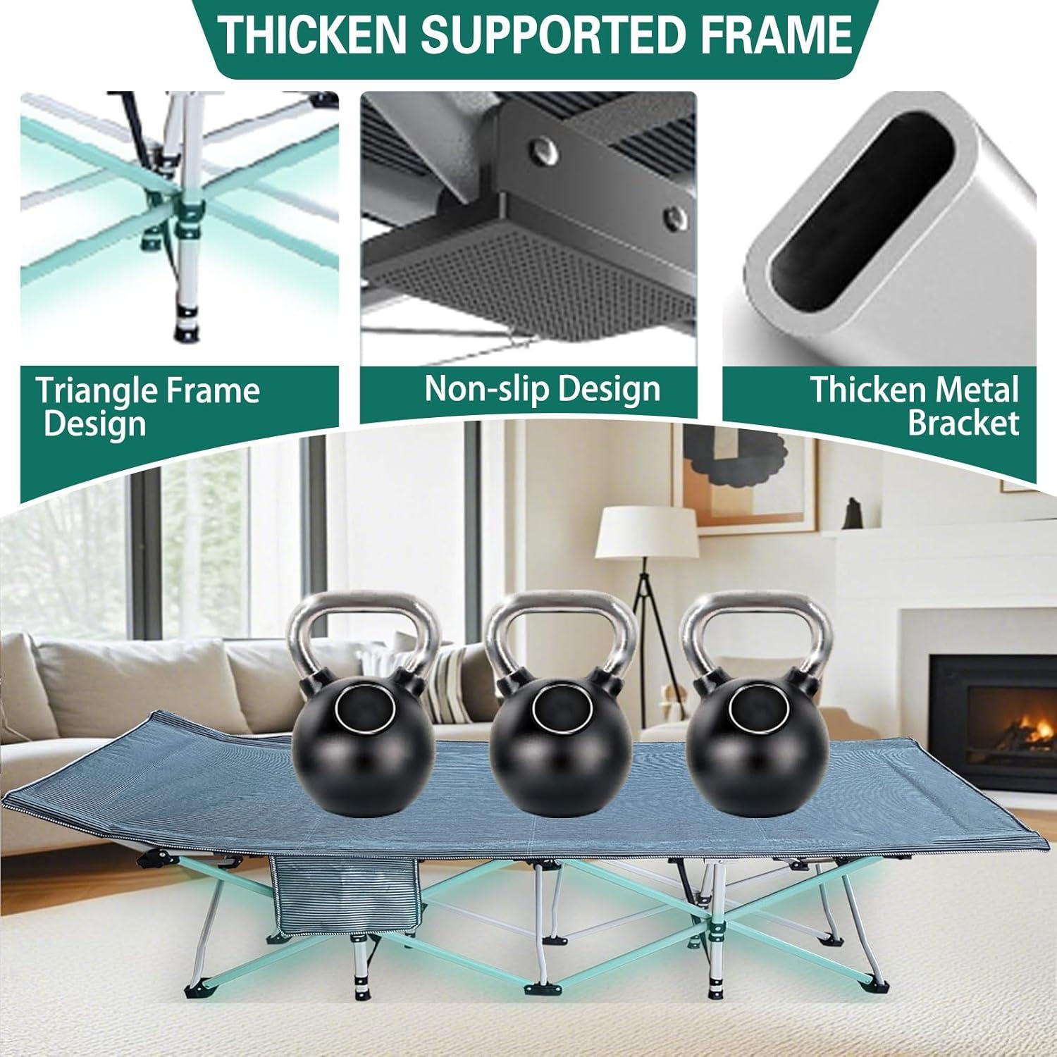 Cama de Camping Plegable XXL ZAMOTEO con Colchón Desmontable 81.3 cm