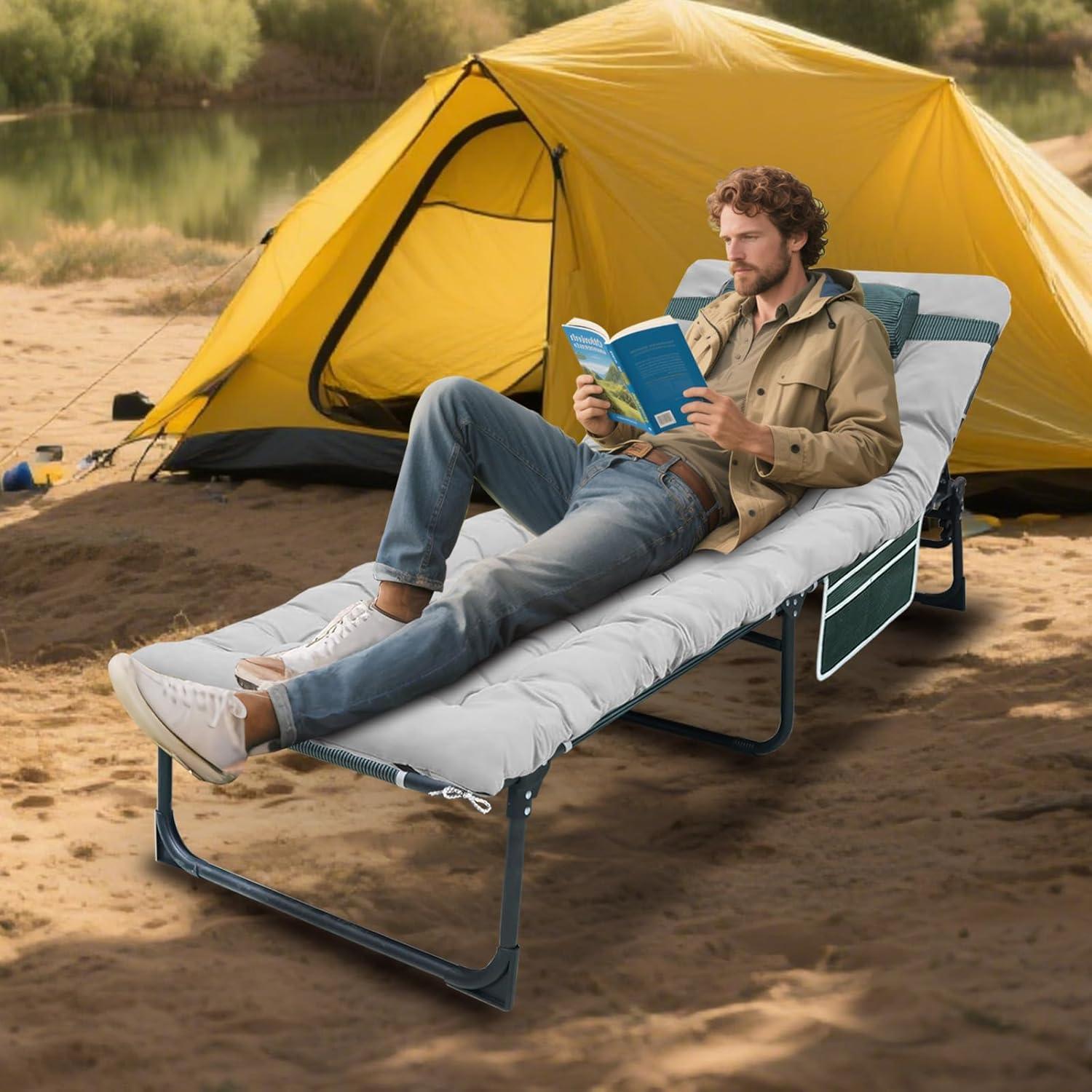 Cama Plegable YELLOW JACKET con Colchón Ajustable 5 Posiciones