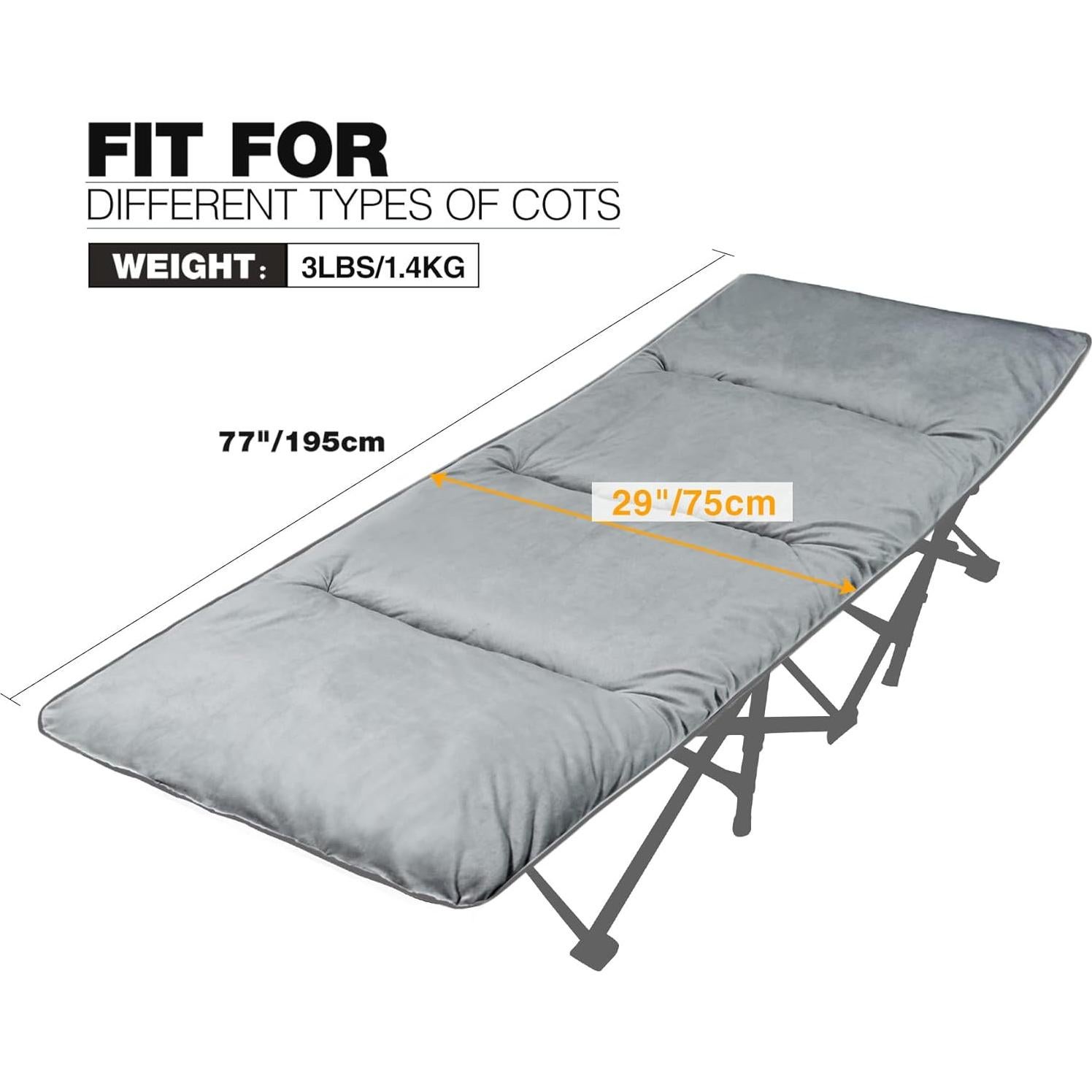 Almohadilla para Cama de Camping REDCAMP 190.5x73.7 cm Gris