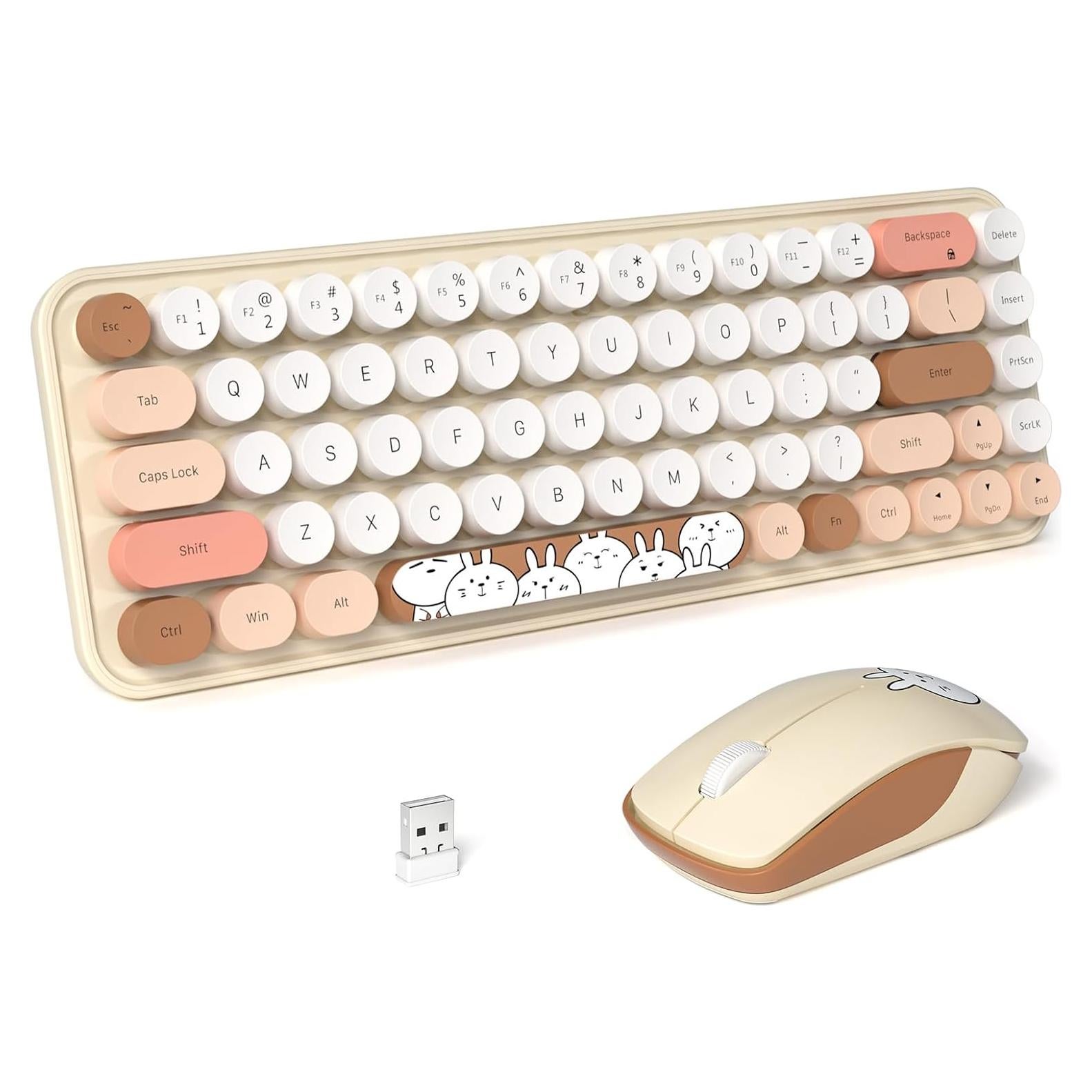 Combo Teclado y Ratón Inalámbricos FOPETT 2.4G Colorido