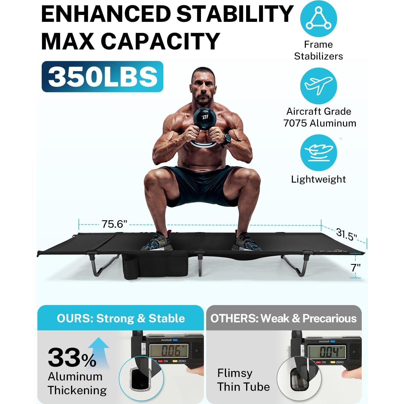 Silla de Camping Plegable Gonex 1.5 kg Extra Ancha 80 cm