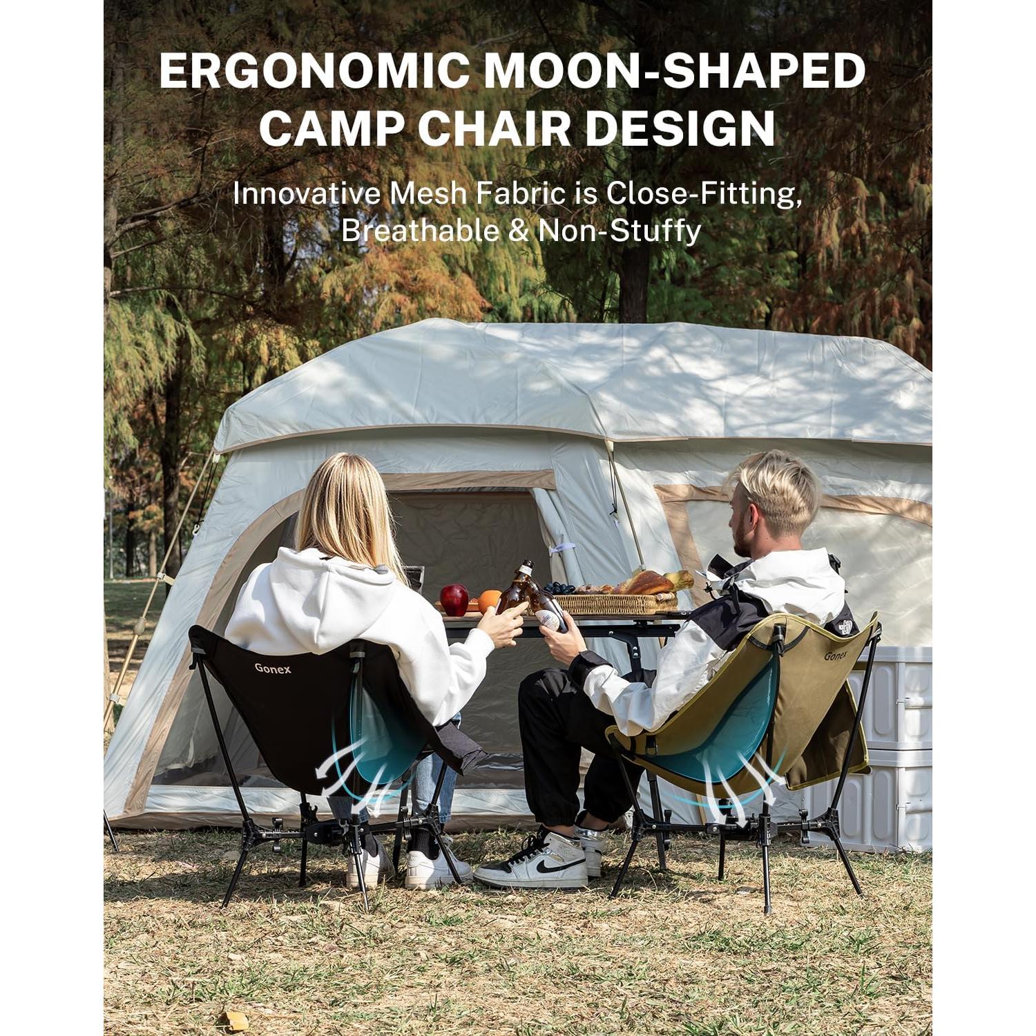 Silla de Camping Plegable Gonex 1.5 kg Extra Ancha 80 cm