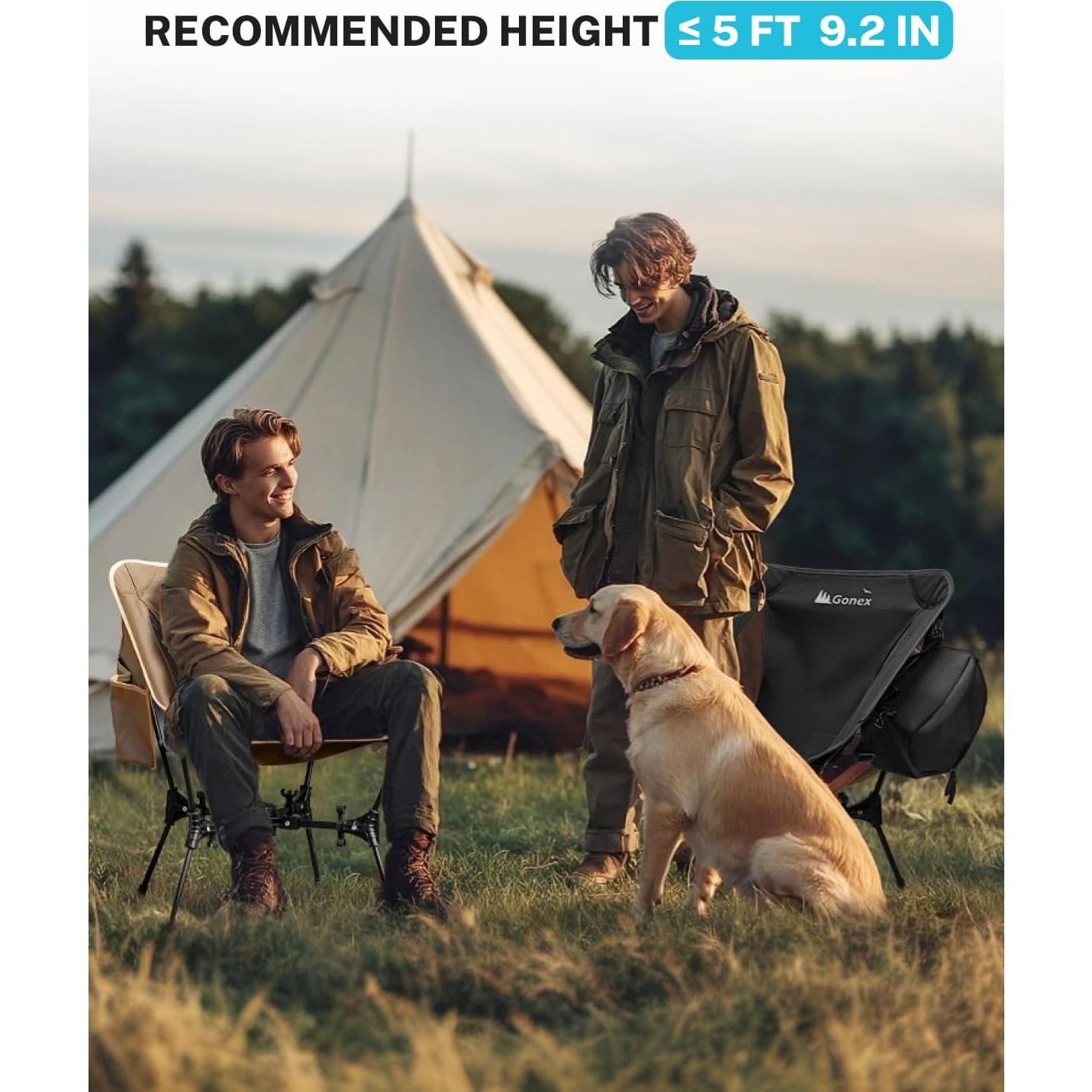 Silla de Camping Plegable Gonex 1.5 kg Extra Ancha 80 cm