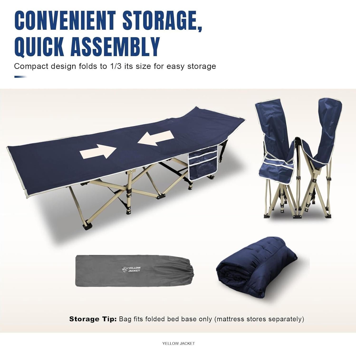 Cama de Camping Plegable YELLOW JACKET con Colchón Azul 272kg