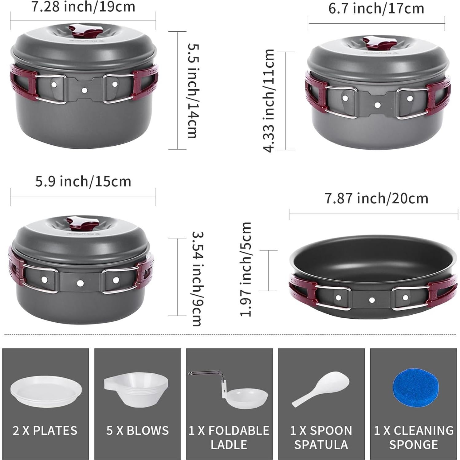 Set de Utensilios de Cocina de Camping KingCamp 15 Piezas