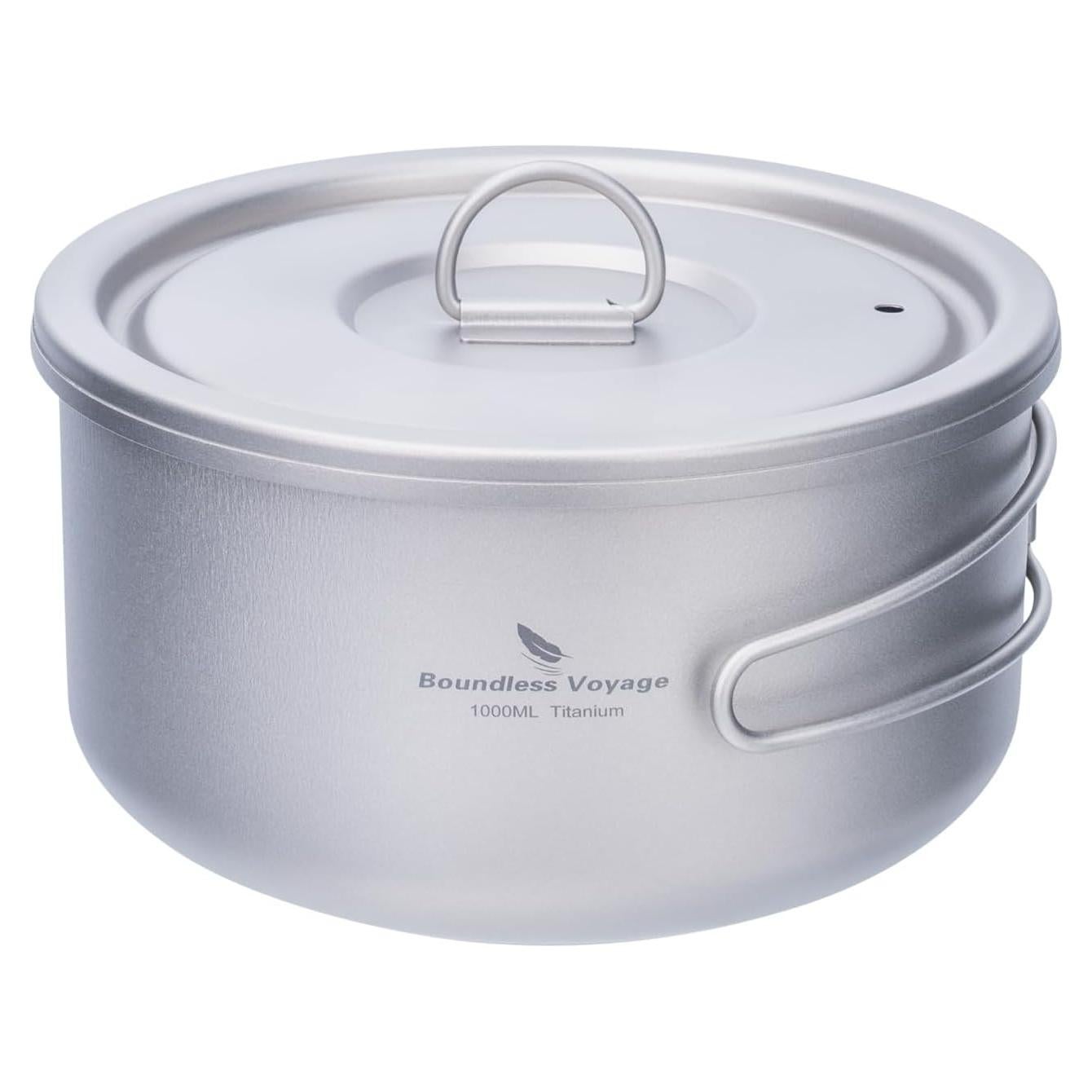 Olla de Titanio 1L Boundless Voyage para Camping y Cocina