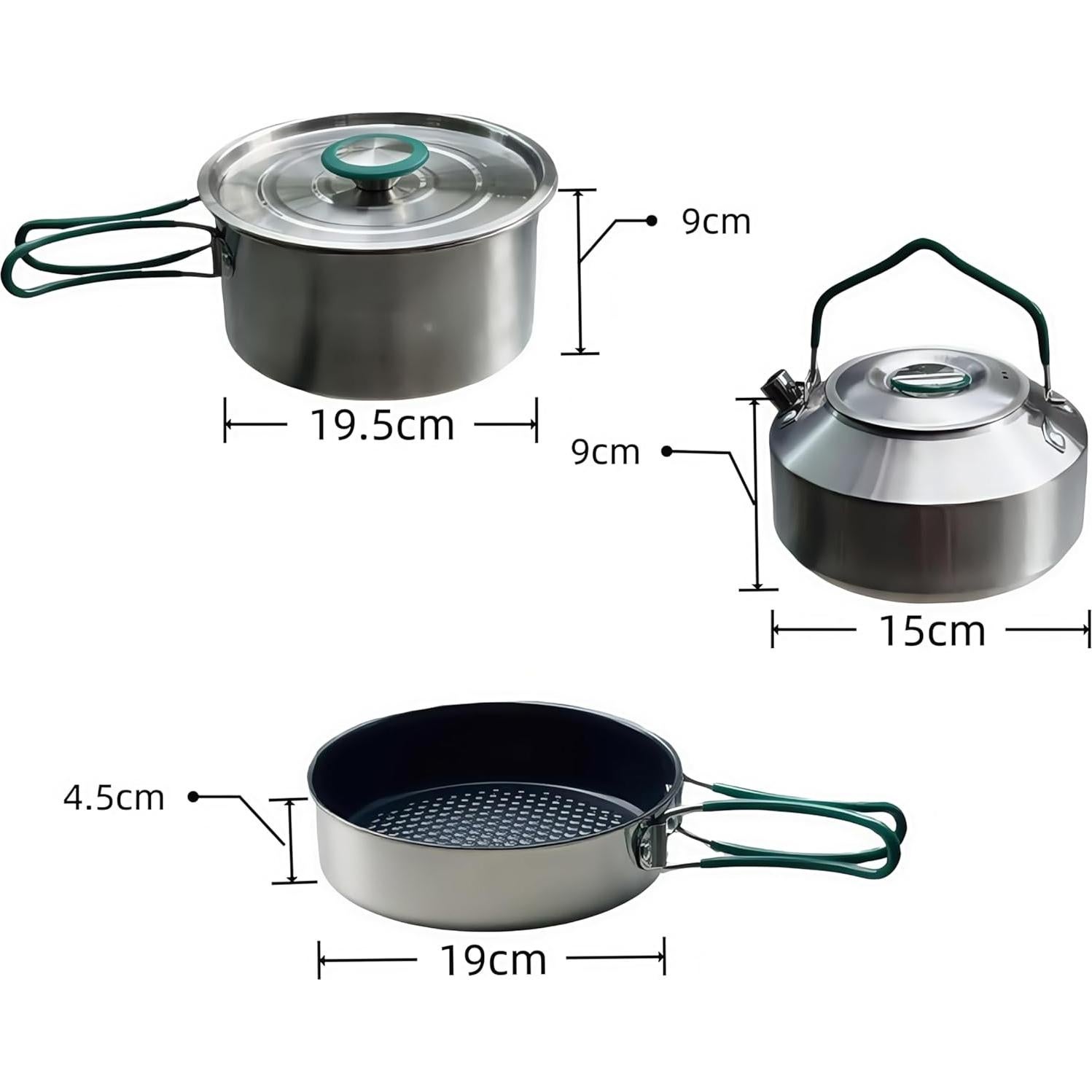 Juego de Utensilios de Cocina Camping Longtiming - Acero Inoxidable