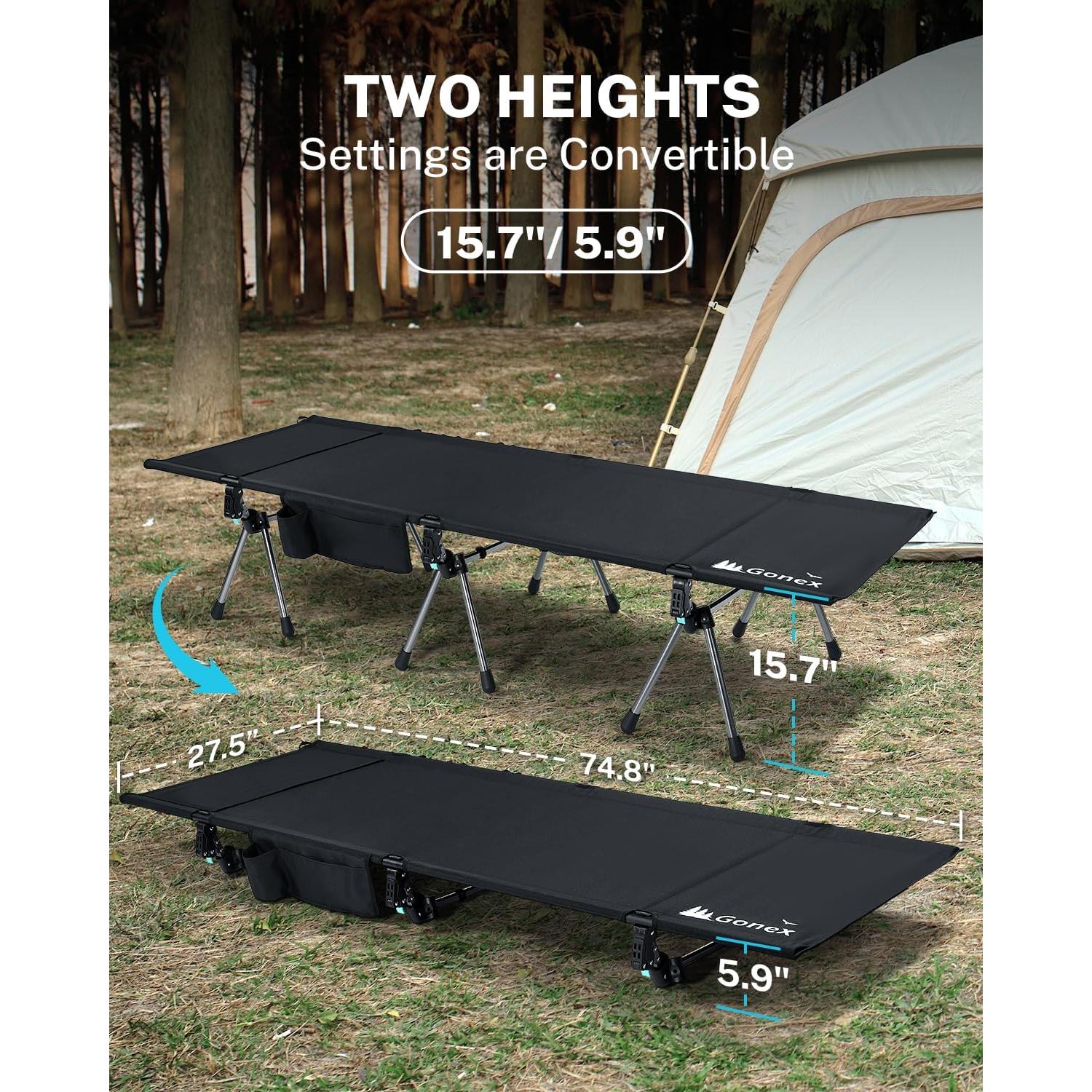 Cama de Camping Gonex con Ventilador Recargable 20000mAh