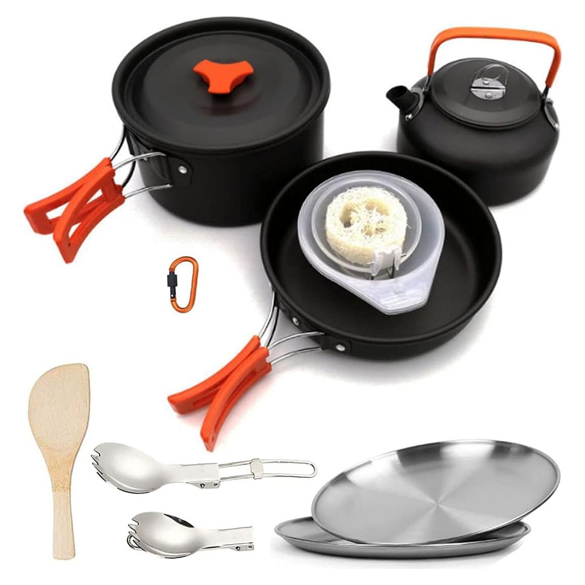 Kit de Cocina para Camping 14 Piezas yoyomax - Acero Inoxidable