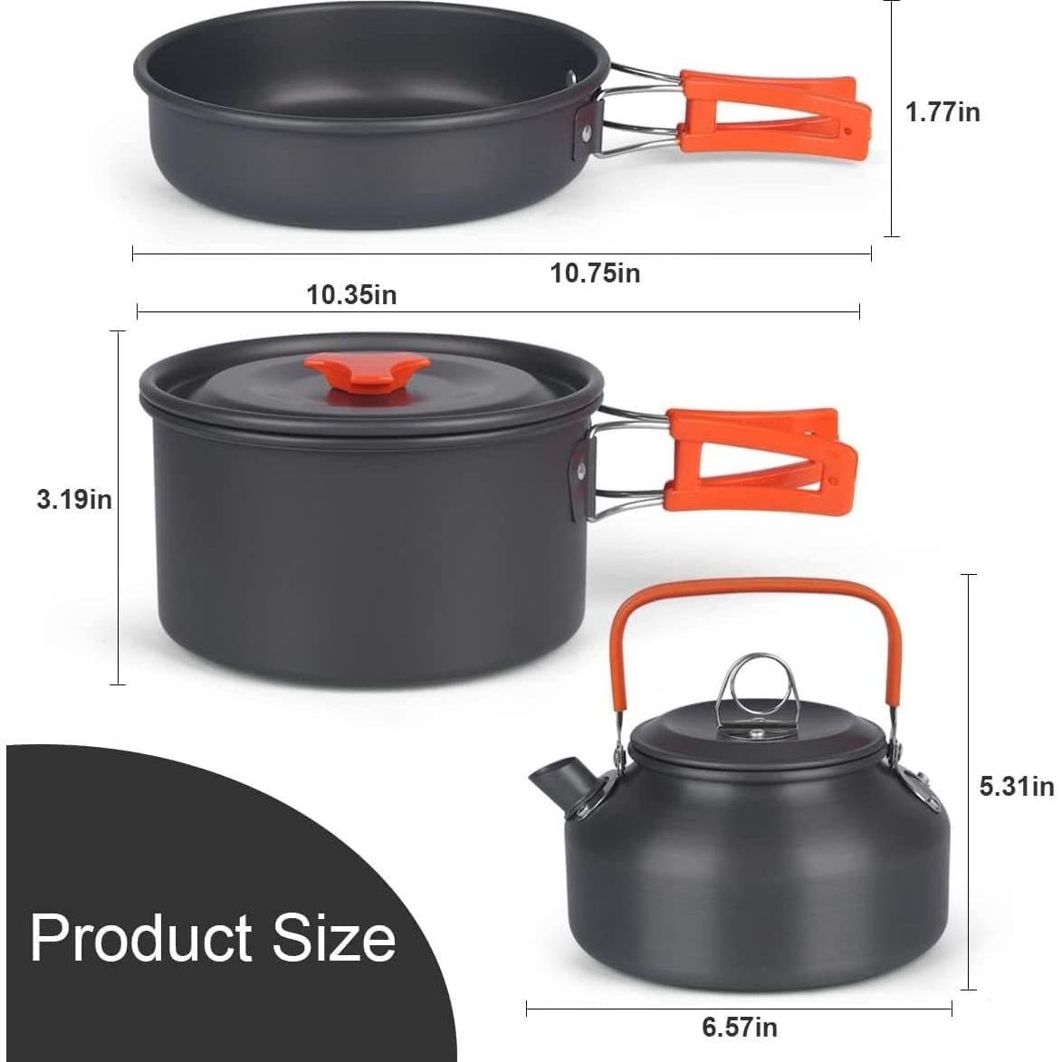 Kit de Cocina para Camping 14 Piezas yoyomax - Acero Inoxidable