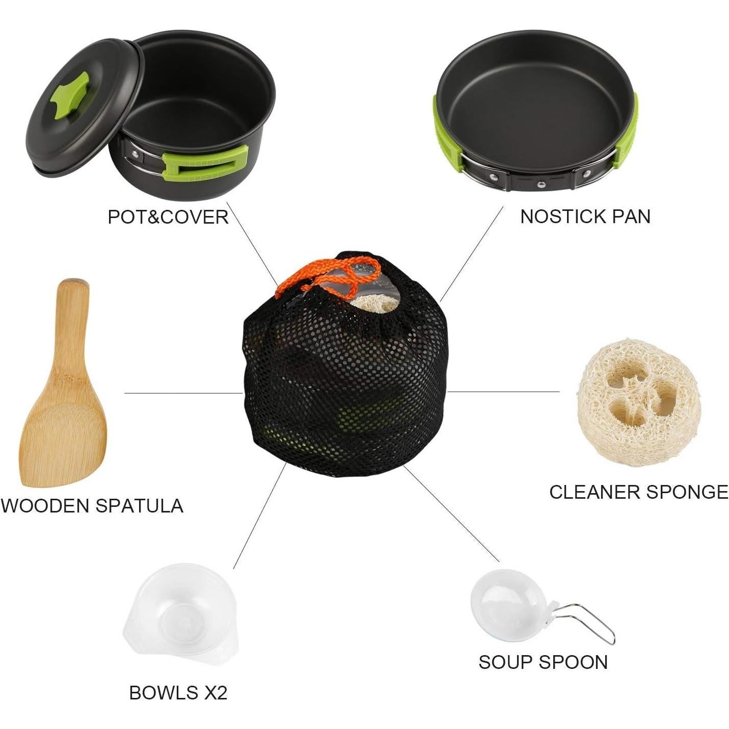 Kit de Cocina Portátil Ballery para Camping 8 Piezas