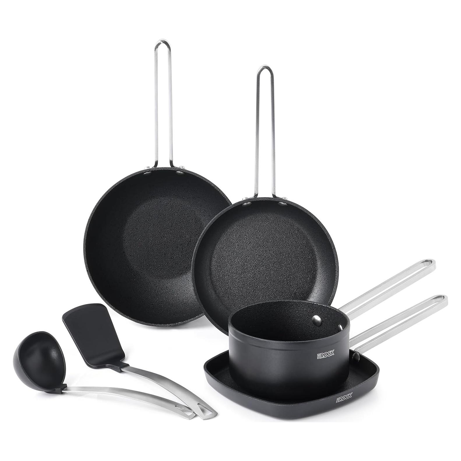 Juego de Sartenes y Ollas Antiadherentes EL ROCK 6 Piezas