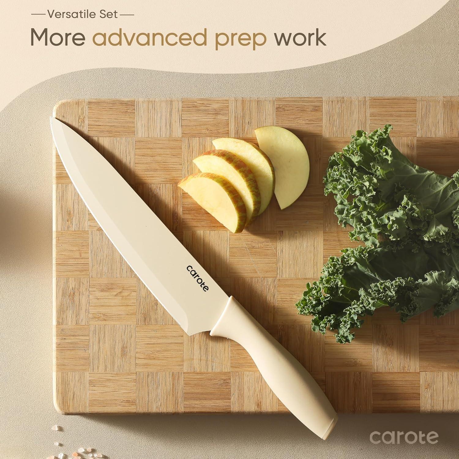 Juego de Cuchillos de Cocina CAROTE 12 Piezas Acero Inoxidable