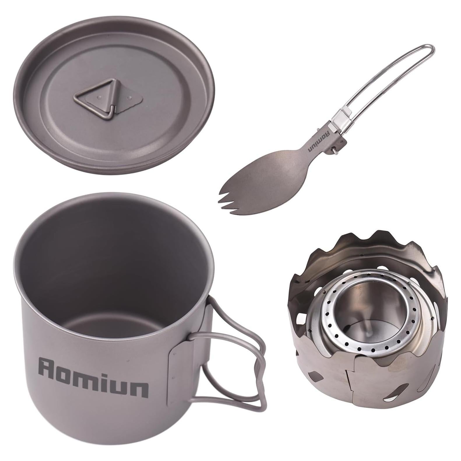Juego de Utensilios de Cocina Camping Aomiun Titanio 500ml