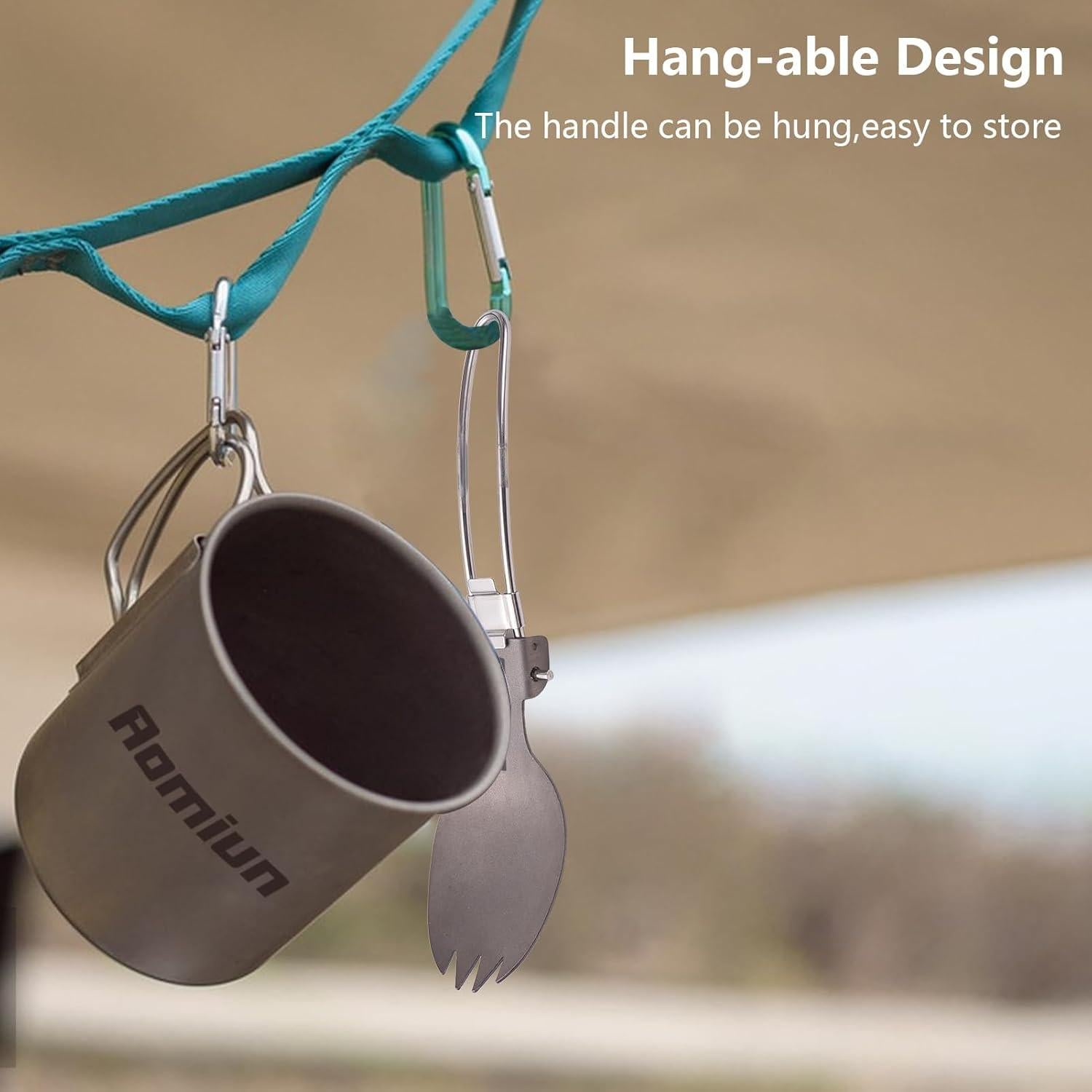 Juego de Utensilios de Cocina Camping Aomiun Titanio 500ml