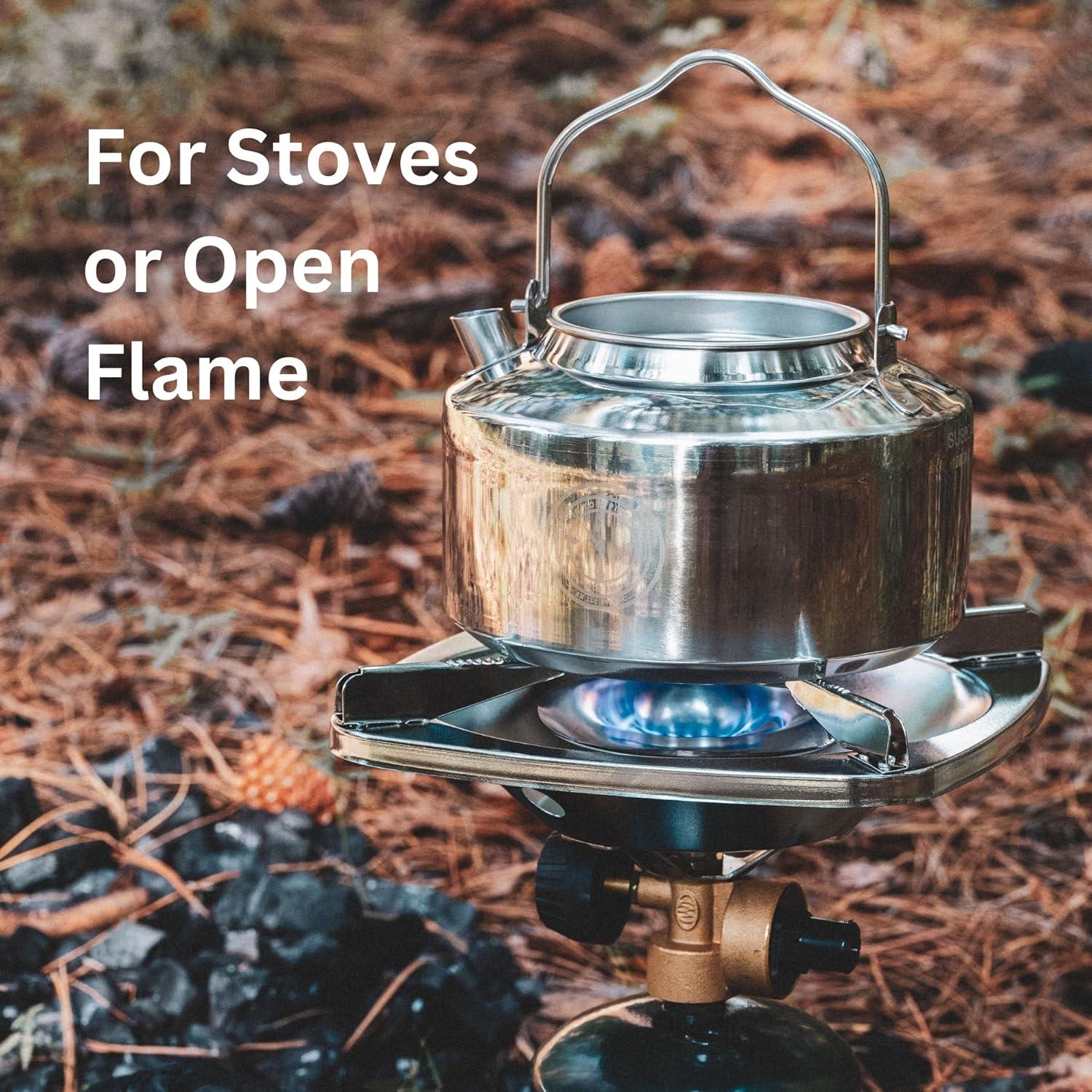 Hervidor de Camping 1.2L Acero Inoxidable 10 A 6 PICKS