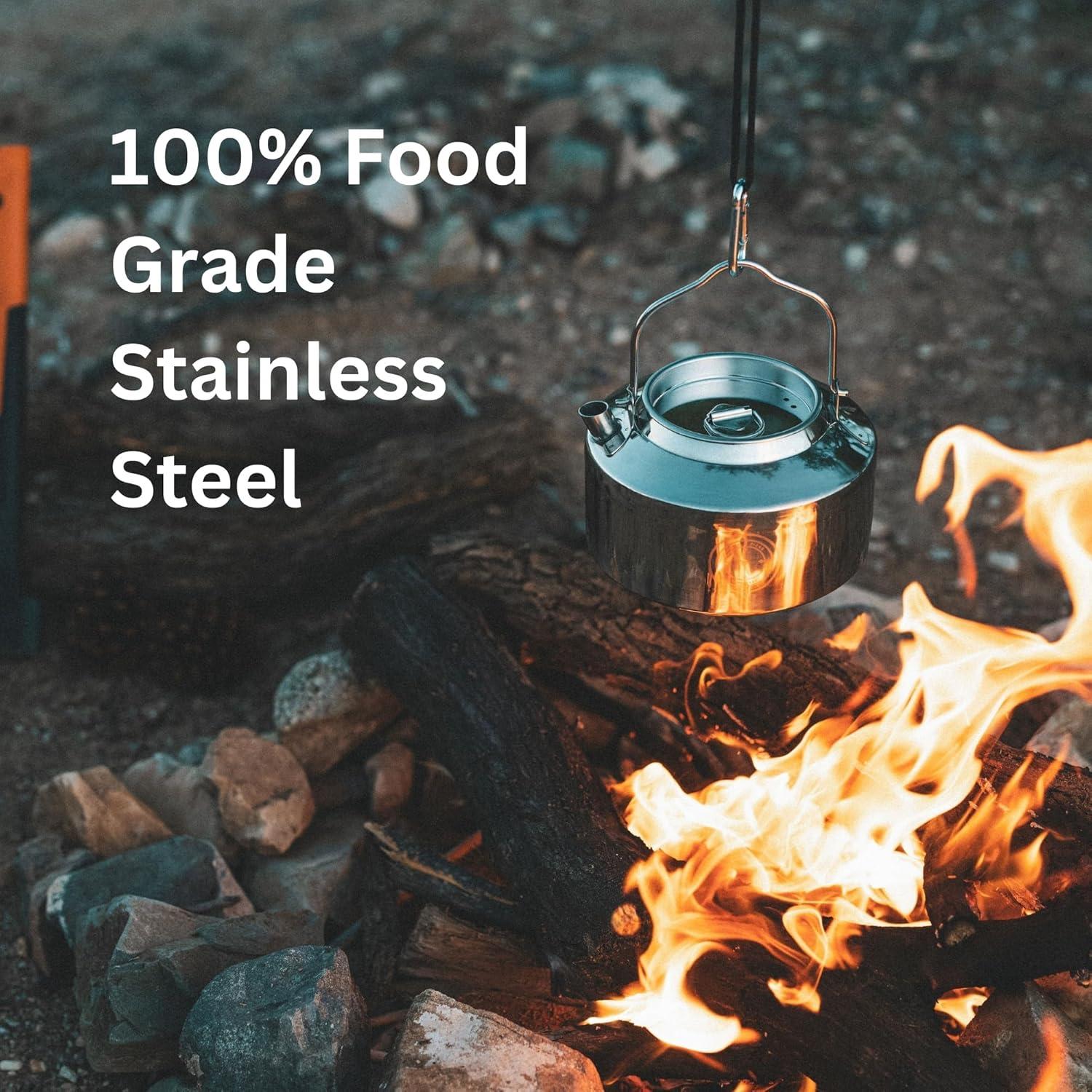 Hervidor de Camping 1.2L Acero Inoxidable 10 A 6 PICKS