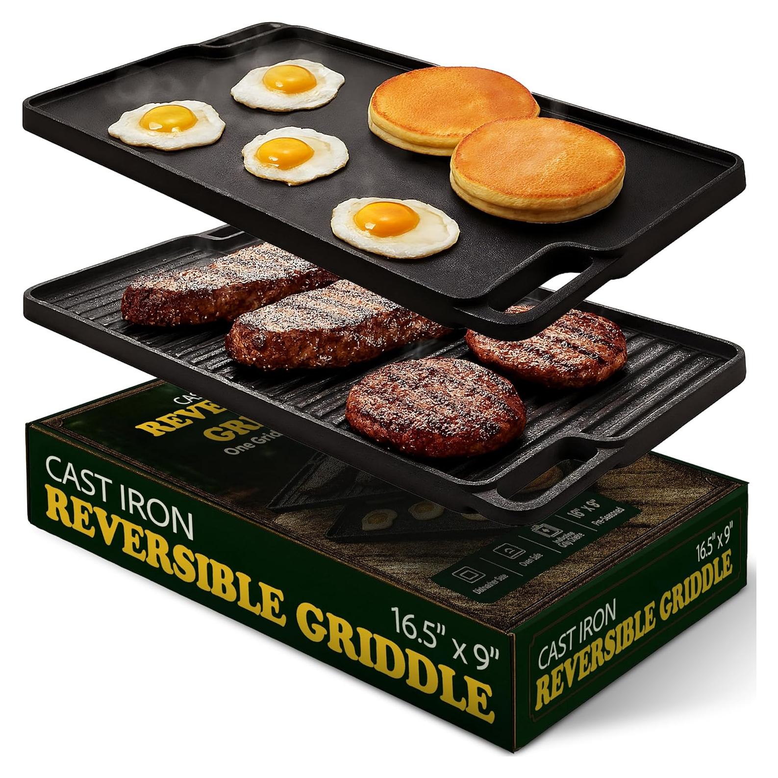 Plancha Reversible de Hierro Fundido Innovaciones Modernas 44.7x25.4cm