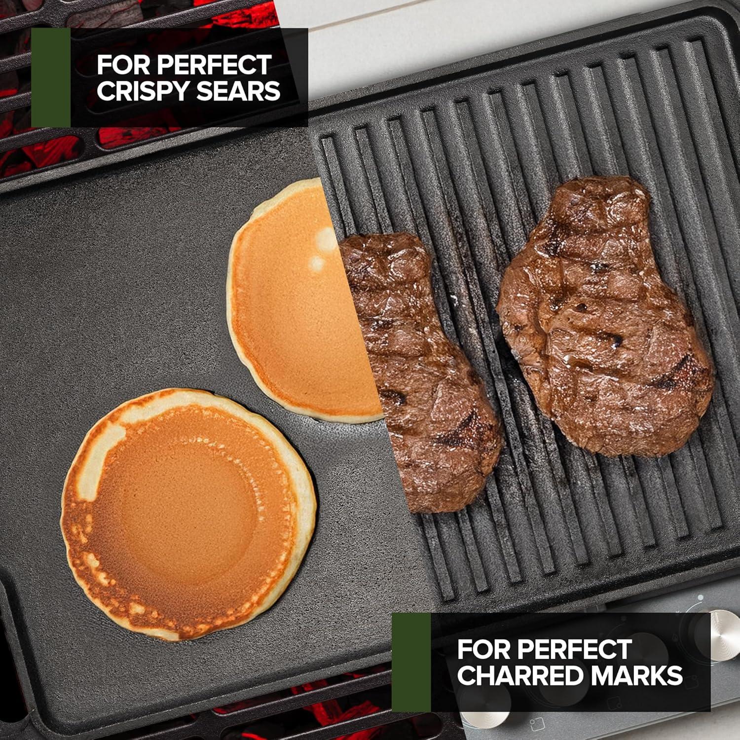 Plancha Reversible de Hierro Fundido Innovaciones Modernas 44.7x25.4cm