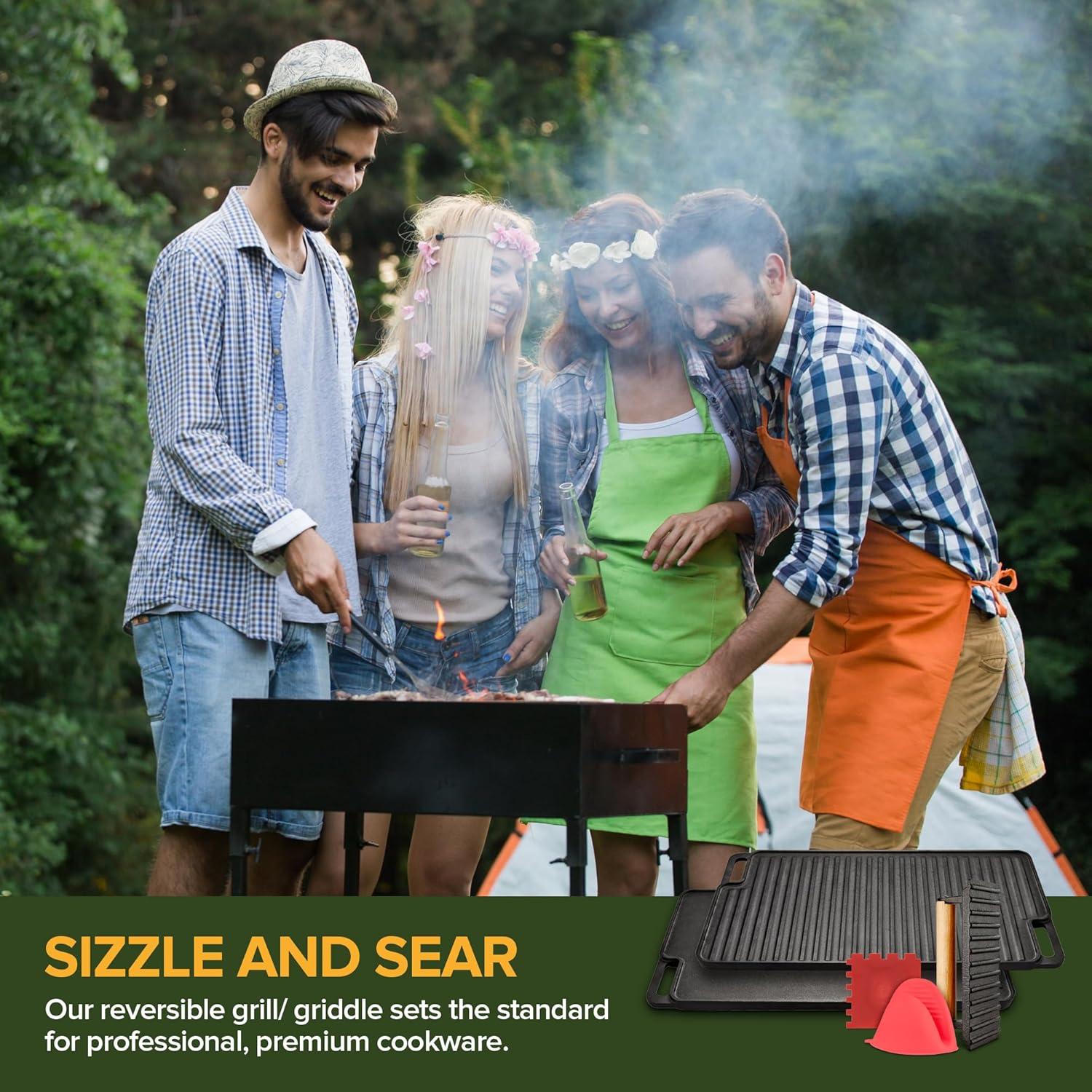 Plancha Reversible de Hierro Fundido Innovaciones Modernas 44.7x25.4cm