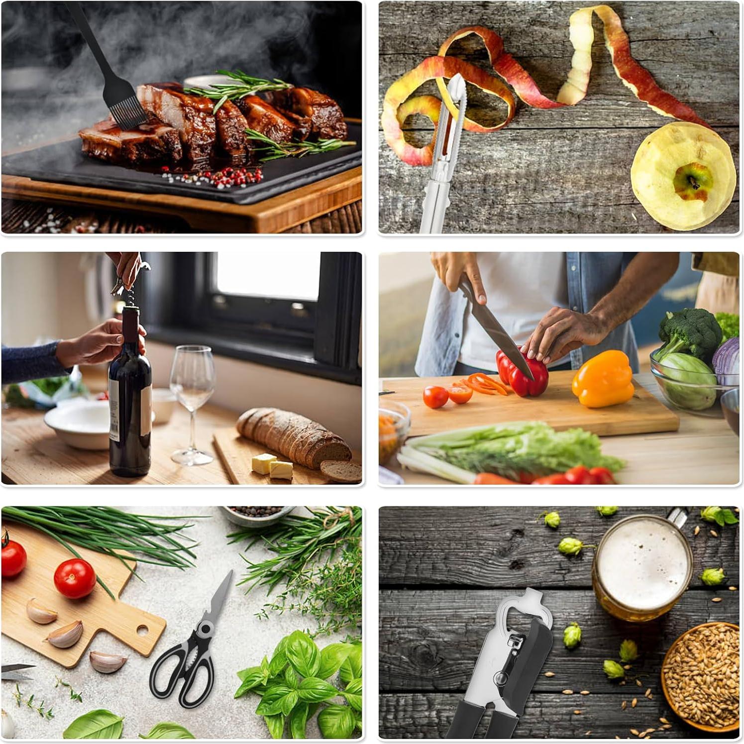 Juego de Utensilios de Camping NIPURA 38 Piezas Acero Inoxidable