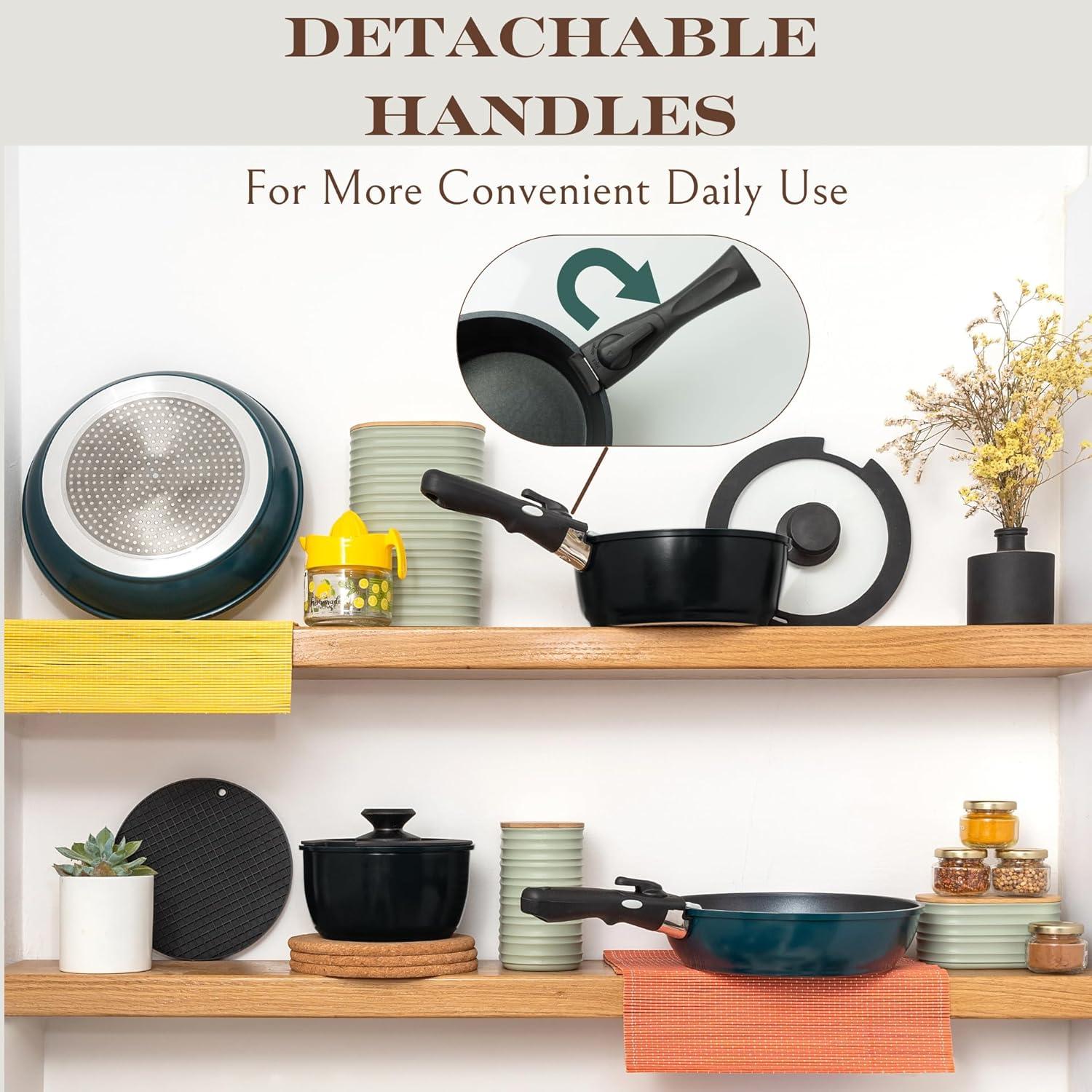 Juego de 10 Piezas de Ollas y Sartenes Moss & Stone Antiadherentes