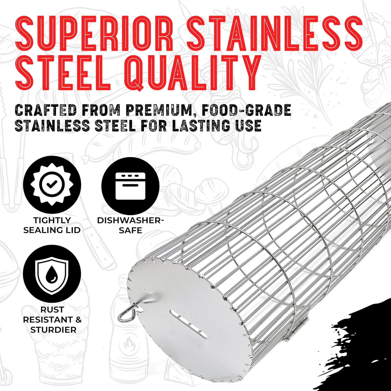 Cesta de Parrilla Rodante SHIZZO 2 Unidades Acero Inoxidable