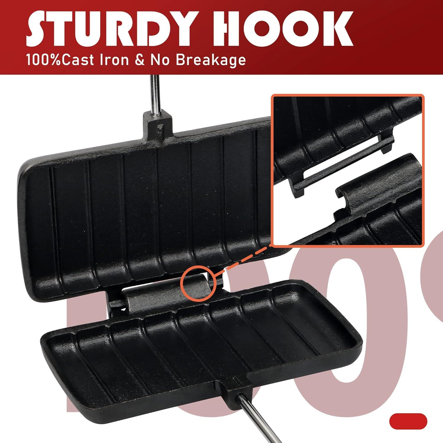 Hierro de Pastel Doble Alytree de Hierro Fundido 11x21cm