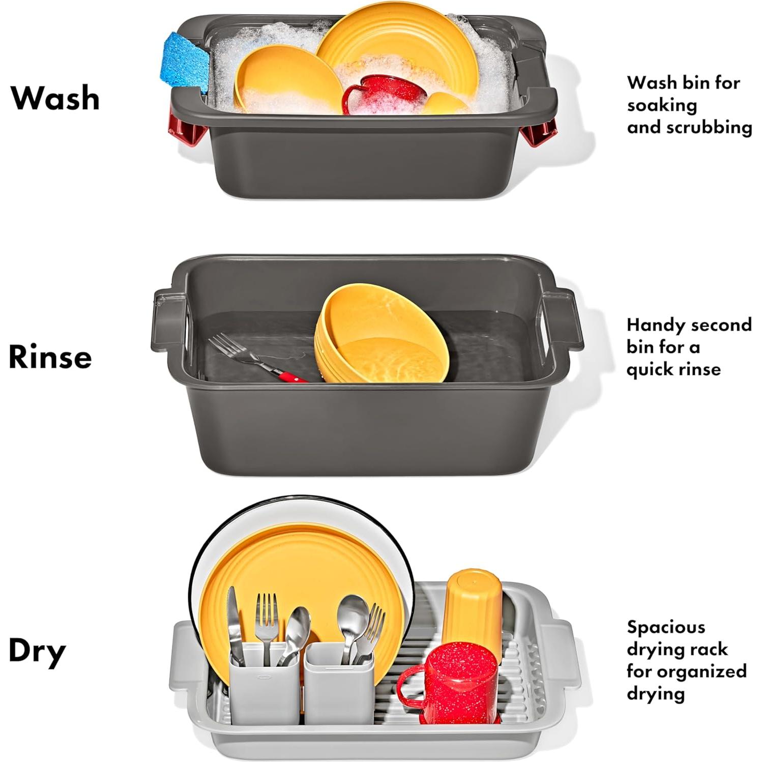 Sistema de Lavado y Secado OXO Outdoor 4 Piezas Gris