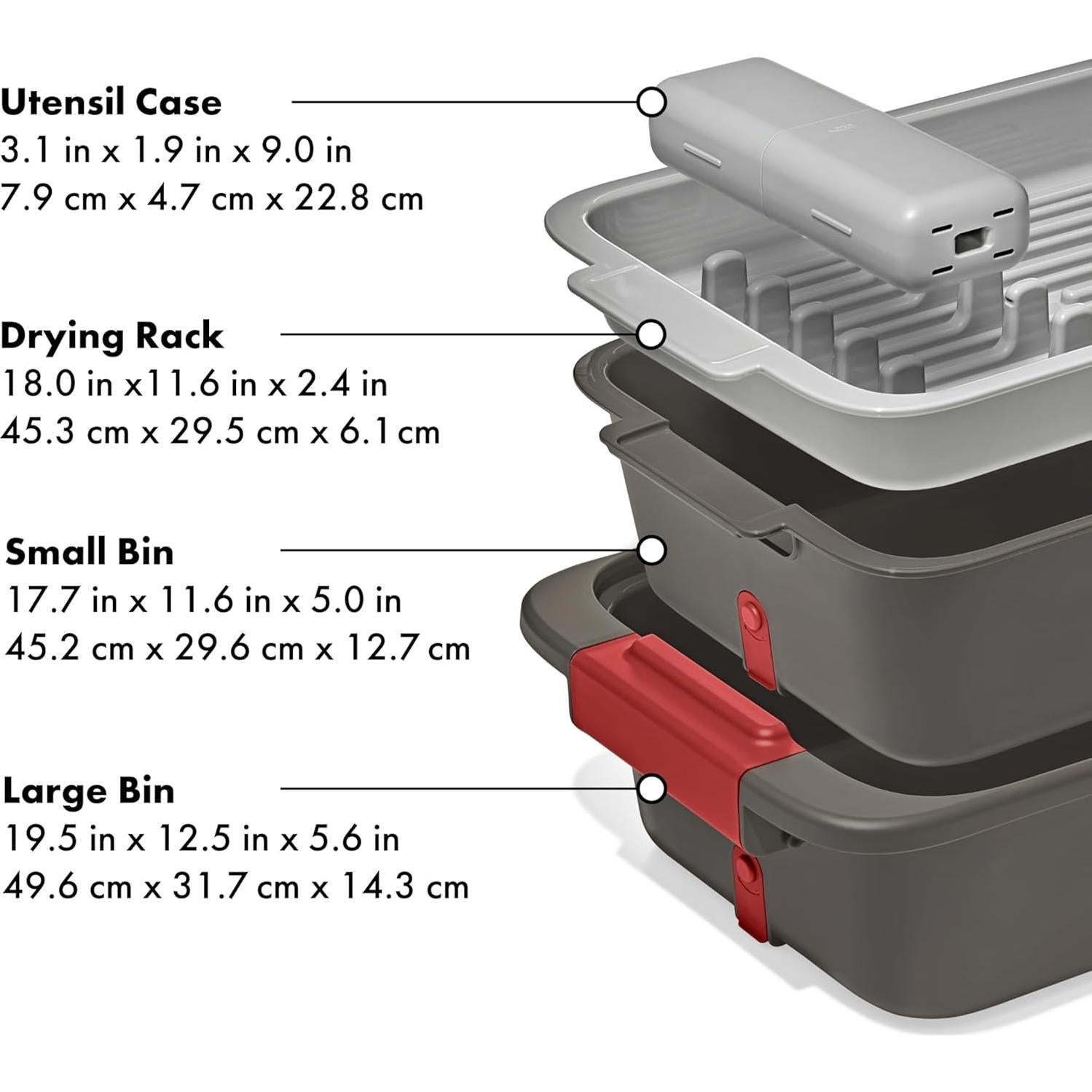 Sistema de Lavado y Secado OXO Outdoor 4 Piezas Gris