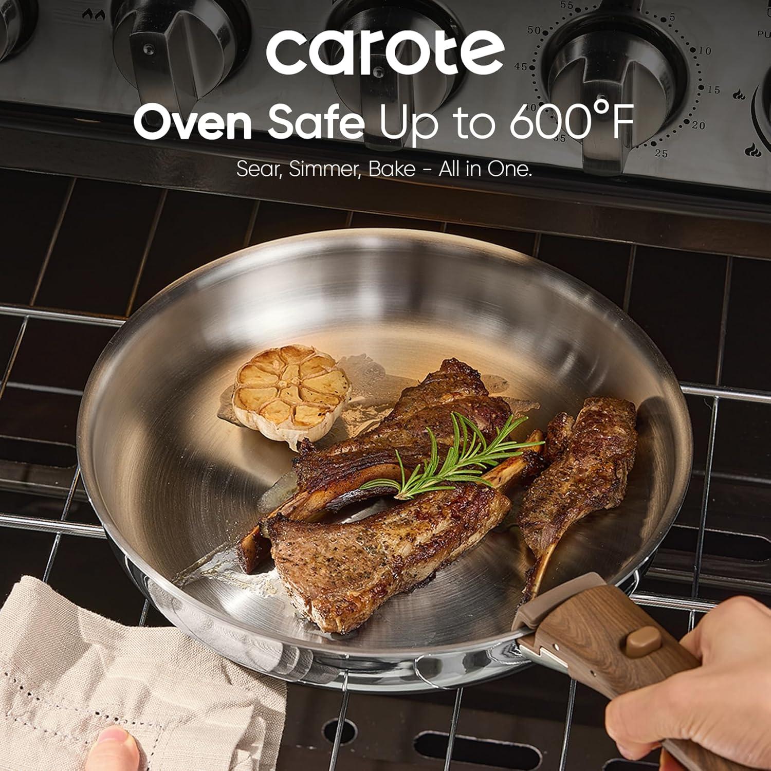 Juego de Utensilios de Cocina CAROTE 10 Piezas Acero Inoxidable