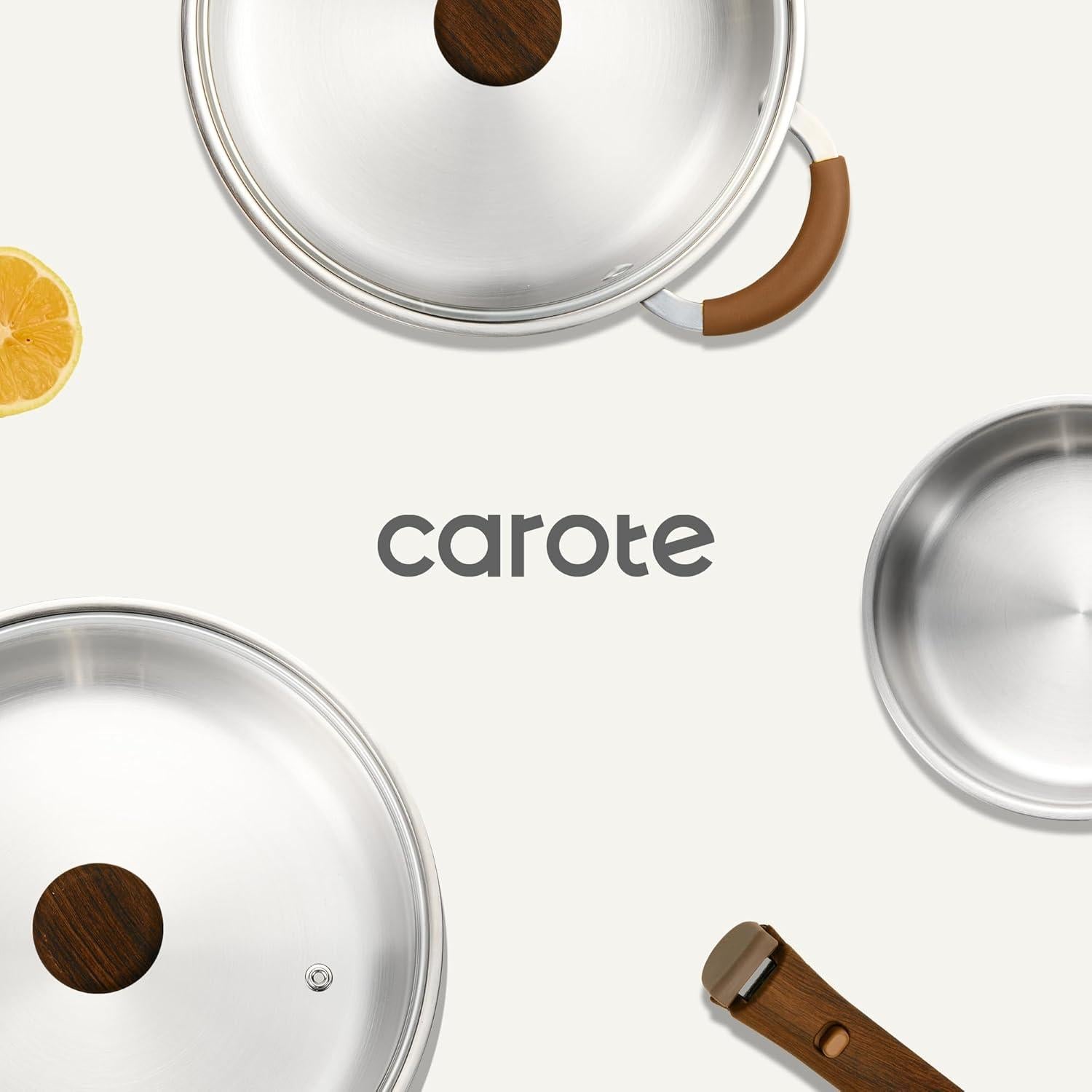 Juego de Utensilios de Cocina CAROTE 10 Piezas Acero Inoxidable