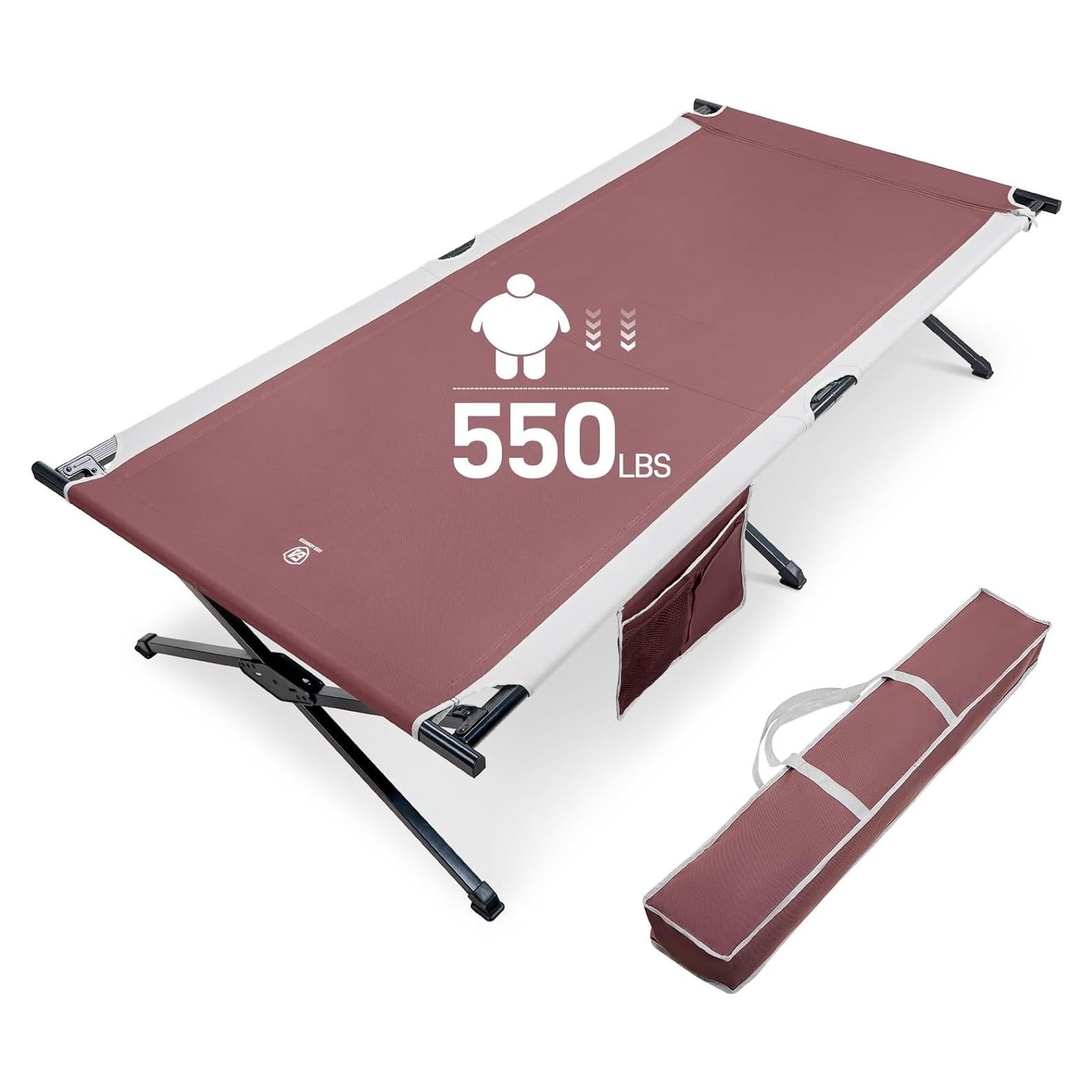 Cama de Camping Extra Ancha EVER ADVANCED Plegable 214x106 cm