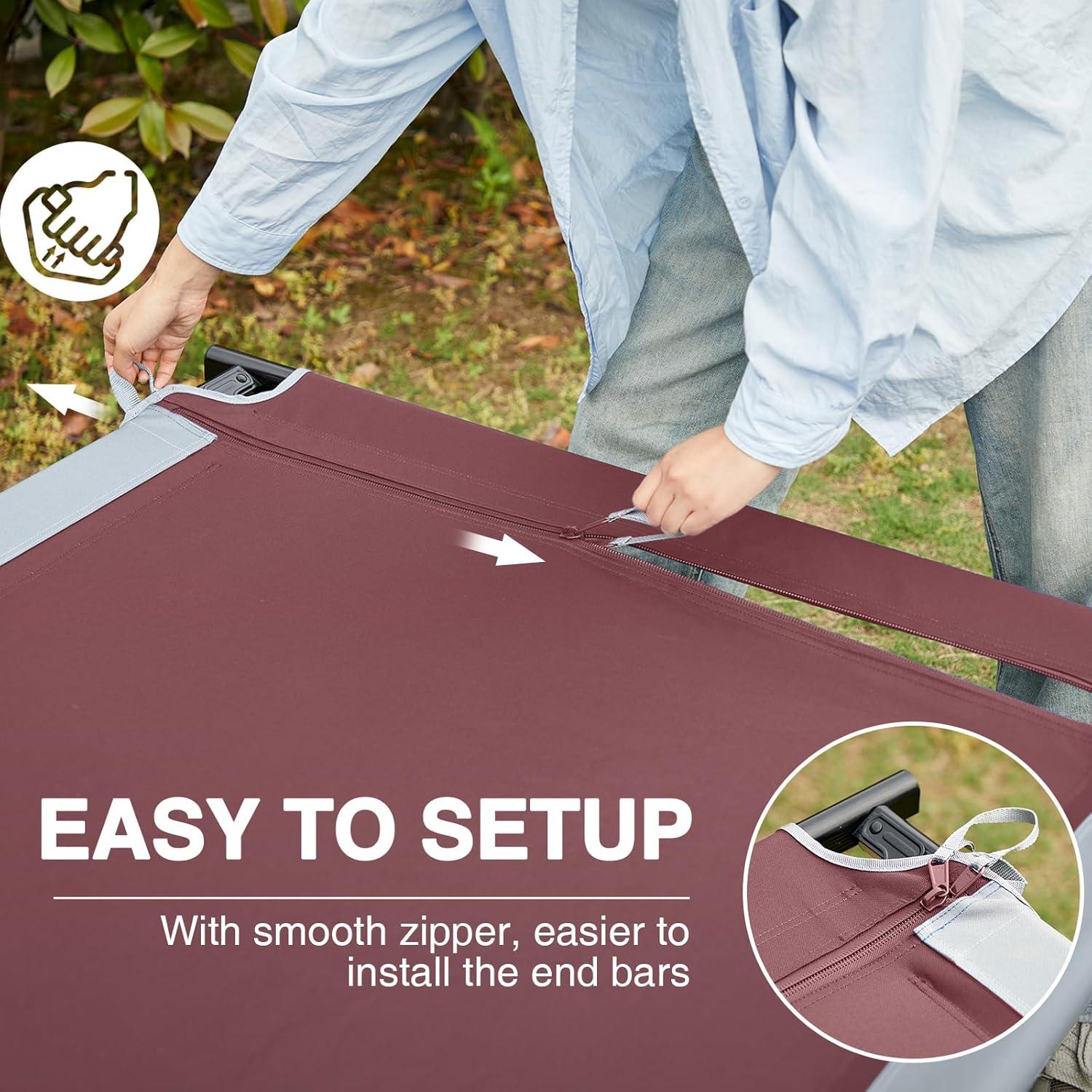 Cama de Camping Extra Ancha EVER ADVANCED Plegable 214x106 cm