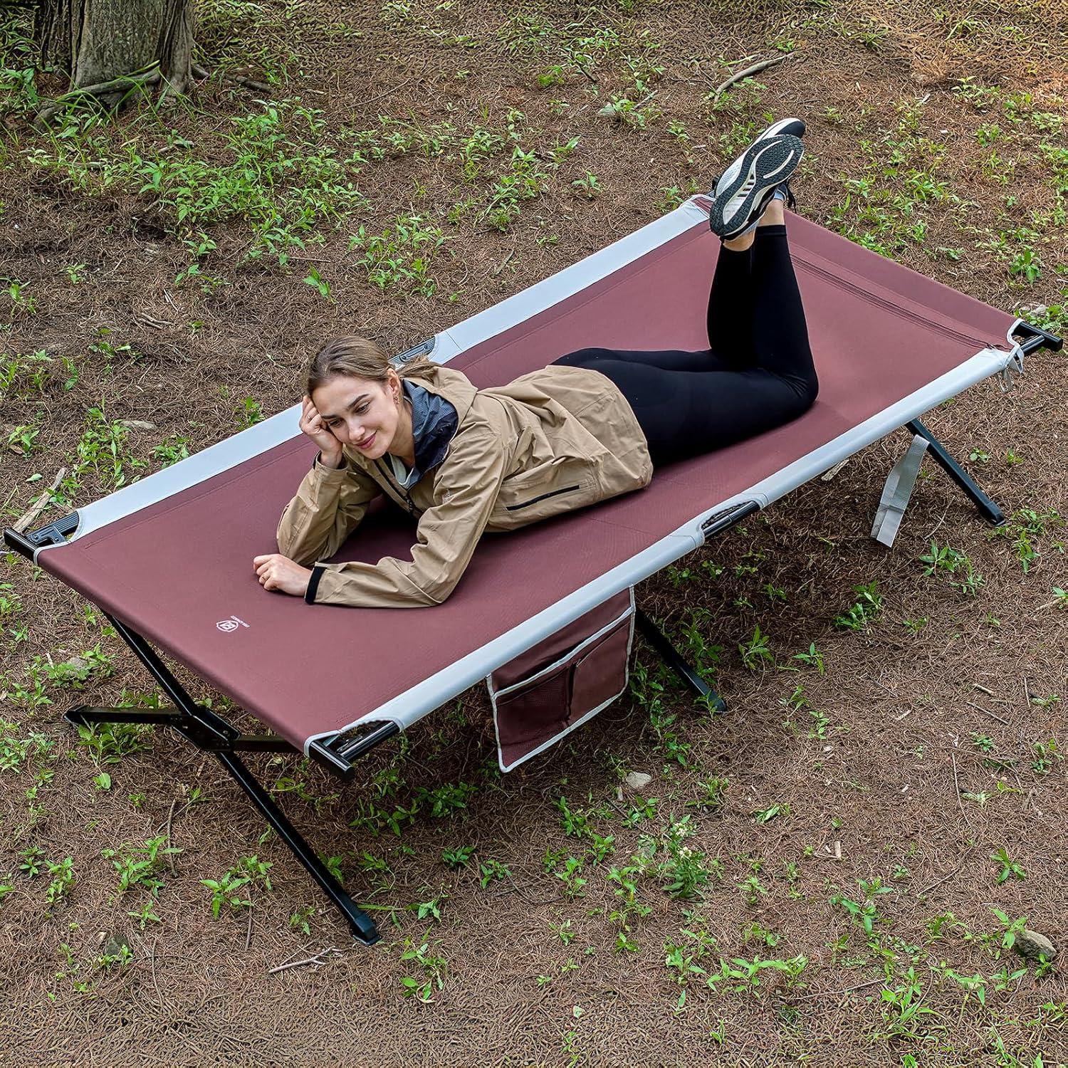 Cama de Camping Extra Ancha EVER ADVANCED Plegable 214x106 cm