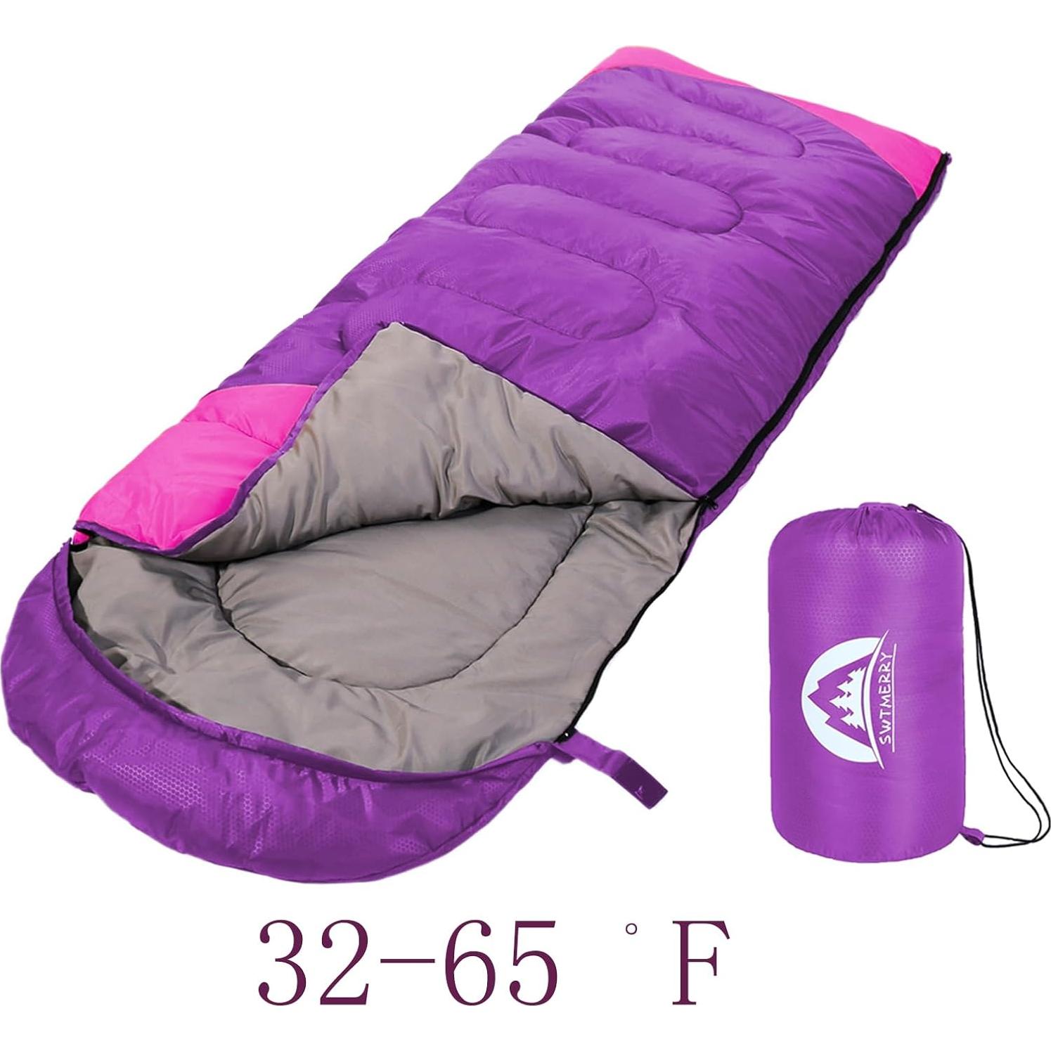 Saco de Dormir SWTMMERRY 3 Temporadas 0-25°C Ligero Impermeable