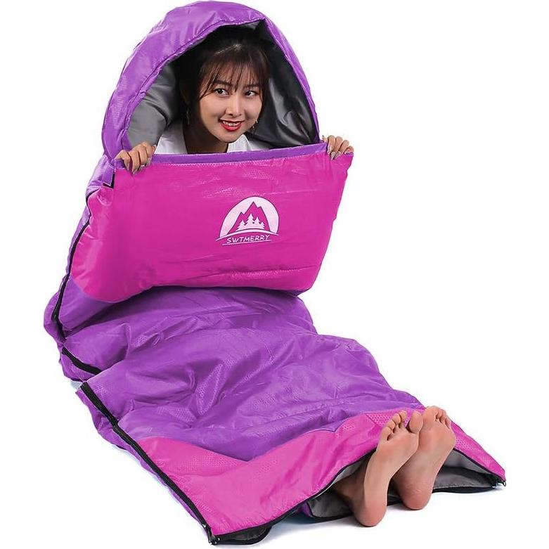 Saco de Dormir SWTMMERRY 3 Temporadas 0-25°C Ligero Impermeable