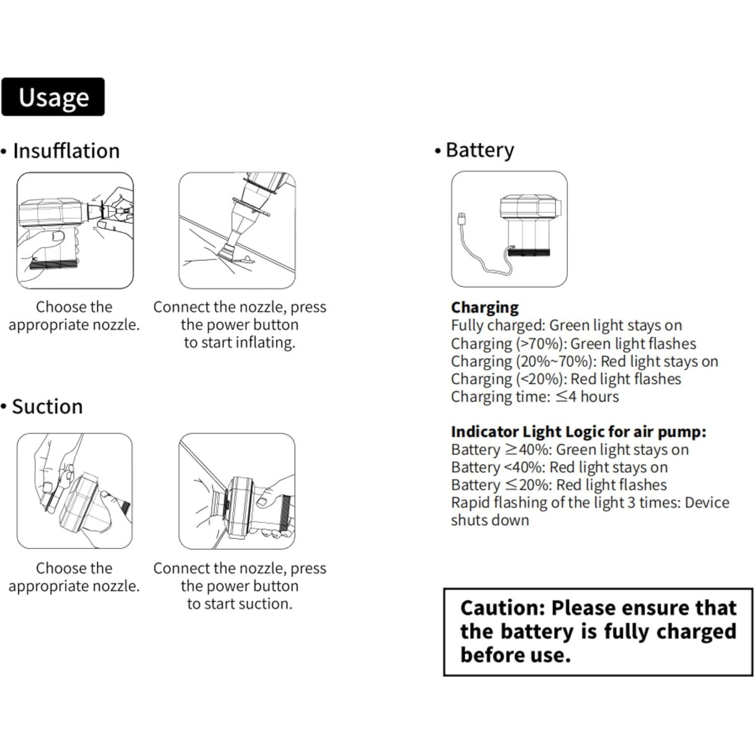 Bomba de Aire Eléctrica Portátil OneTigris ECOPULSE 450L/min