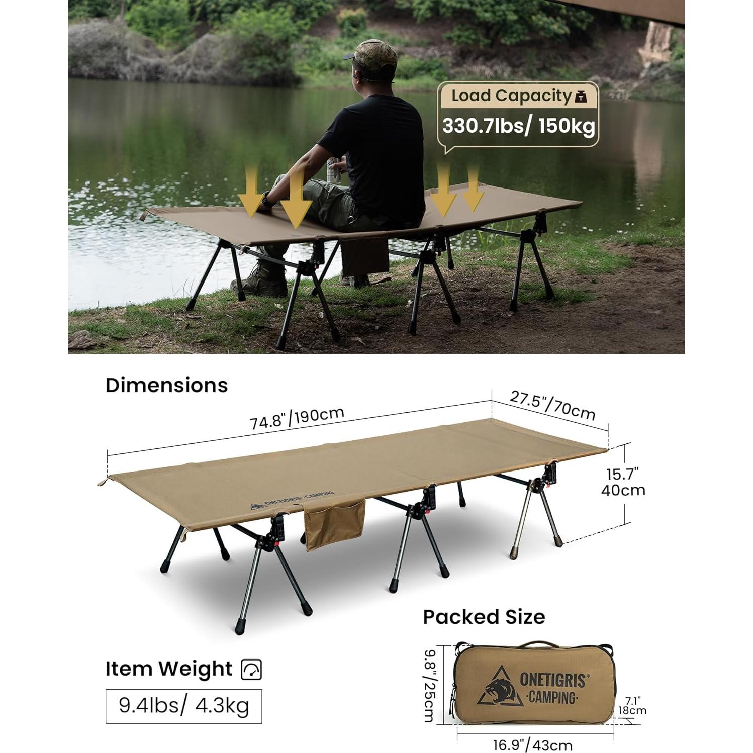 Hamaca Tienda Caliente OneTigris + Cama de Camping Plegable