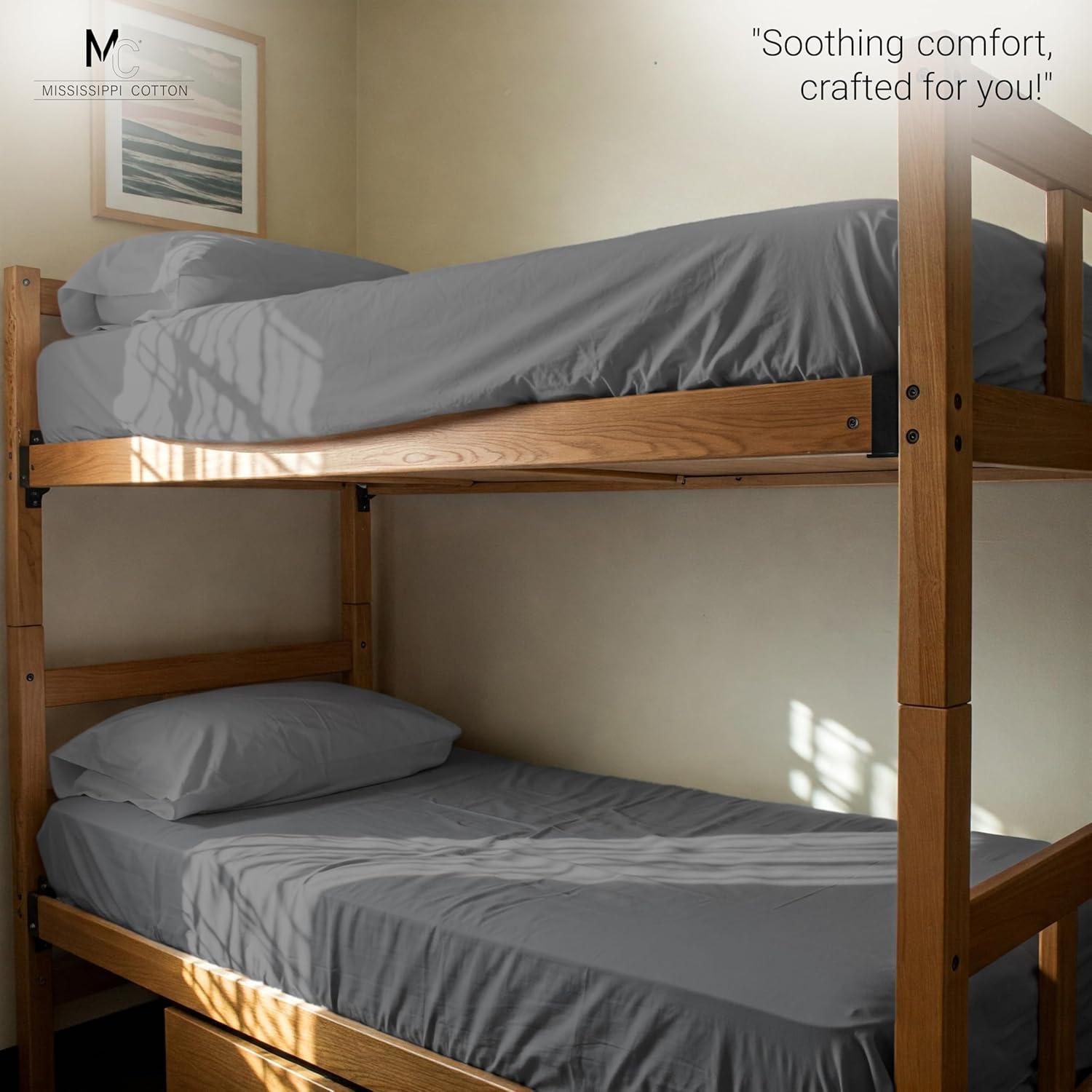 Paquete de 2 Sábanas Ajustables Microfibra Mississippi 78.74x190.5cm Gris