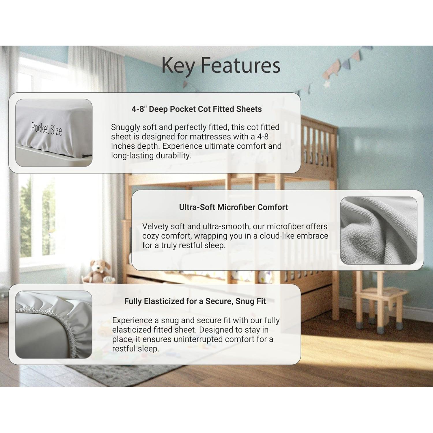 Paquete de 2 Sábanas Ajustables Microfibra Mississippi 78.74x190.5cm Gris