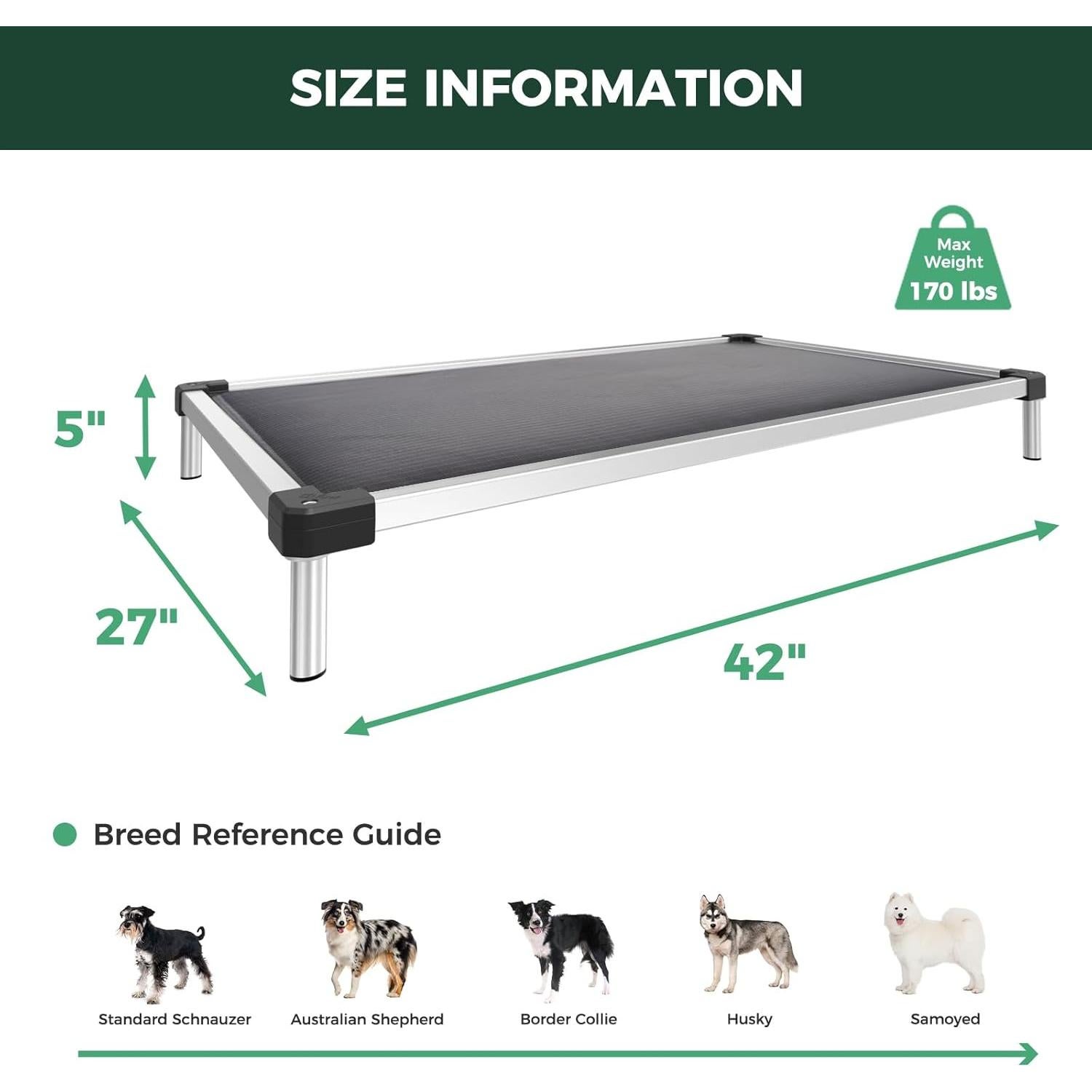 Cama Elevada para Perros FXW TitanNest Gris 106.68x68.58cm