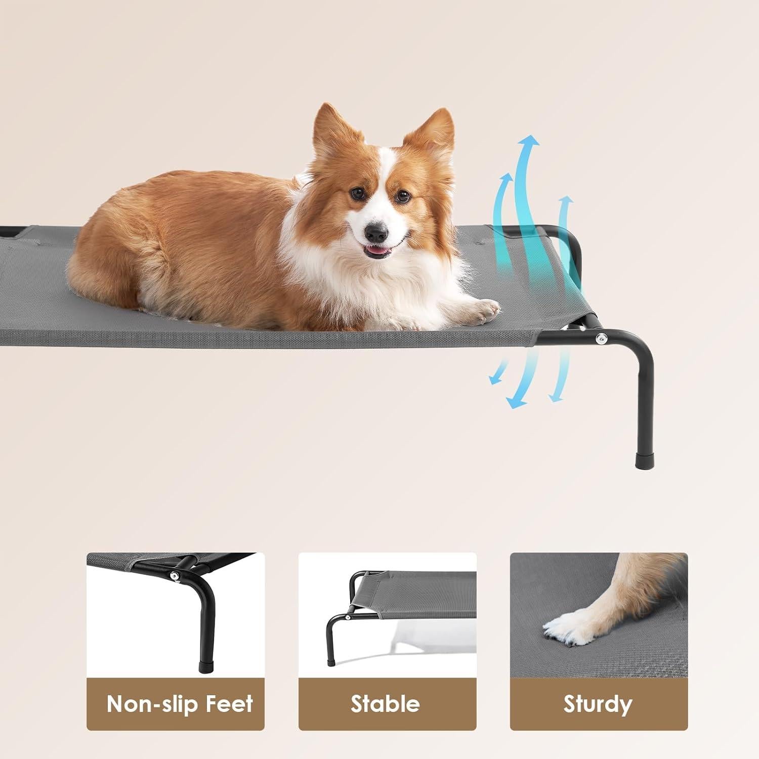 Cama Elevada para Perros Grandes EHEYCIGA 109x66 cm Impermeable