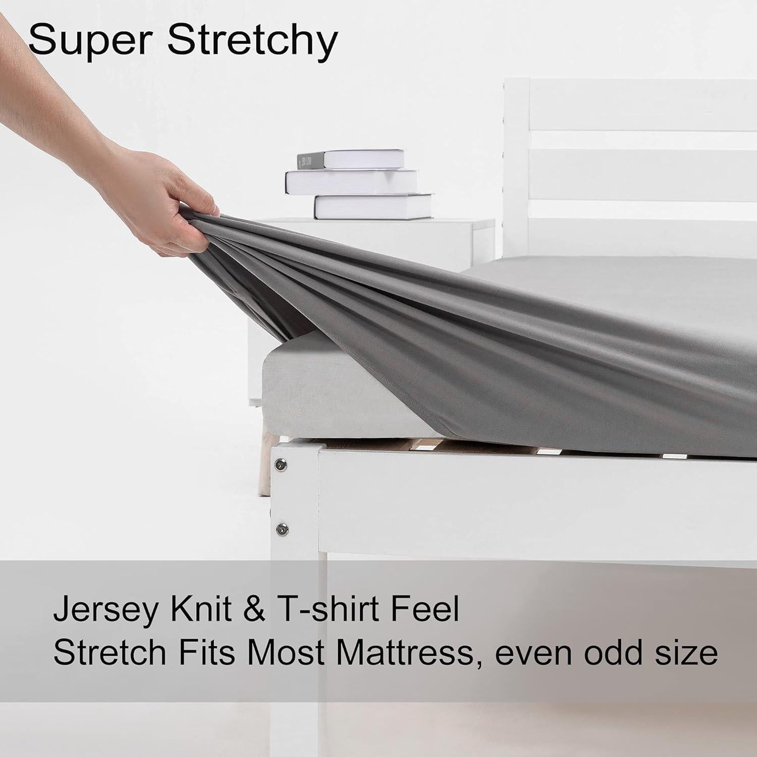 Sábana Ajustable N&Y HOME Cama Individual Jersey Gris Claro