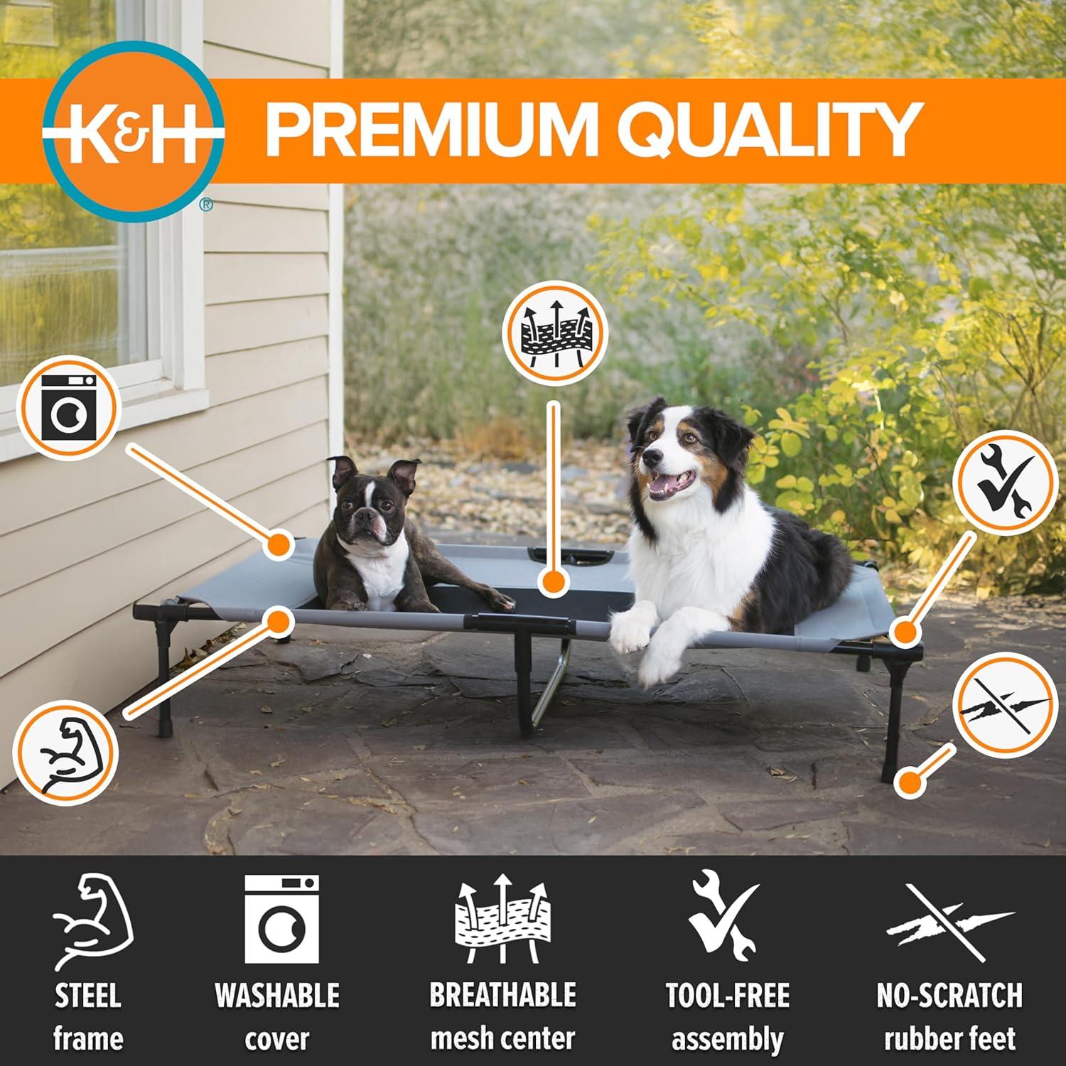 Cama Elevada para Perros K&H Pet Products XL 127x81cm Gris