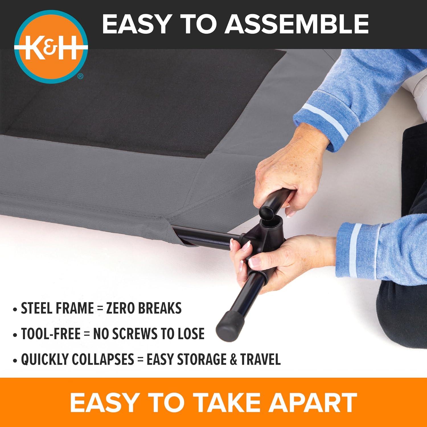 Cama Elevada para Perros K&H Pet Products XL 127x81cm Gris