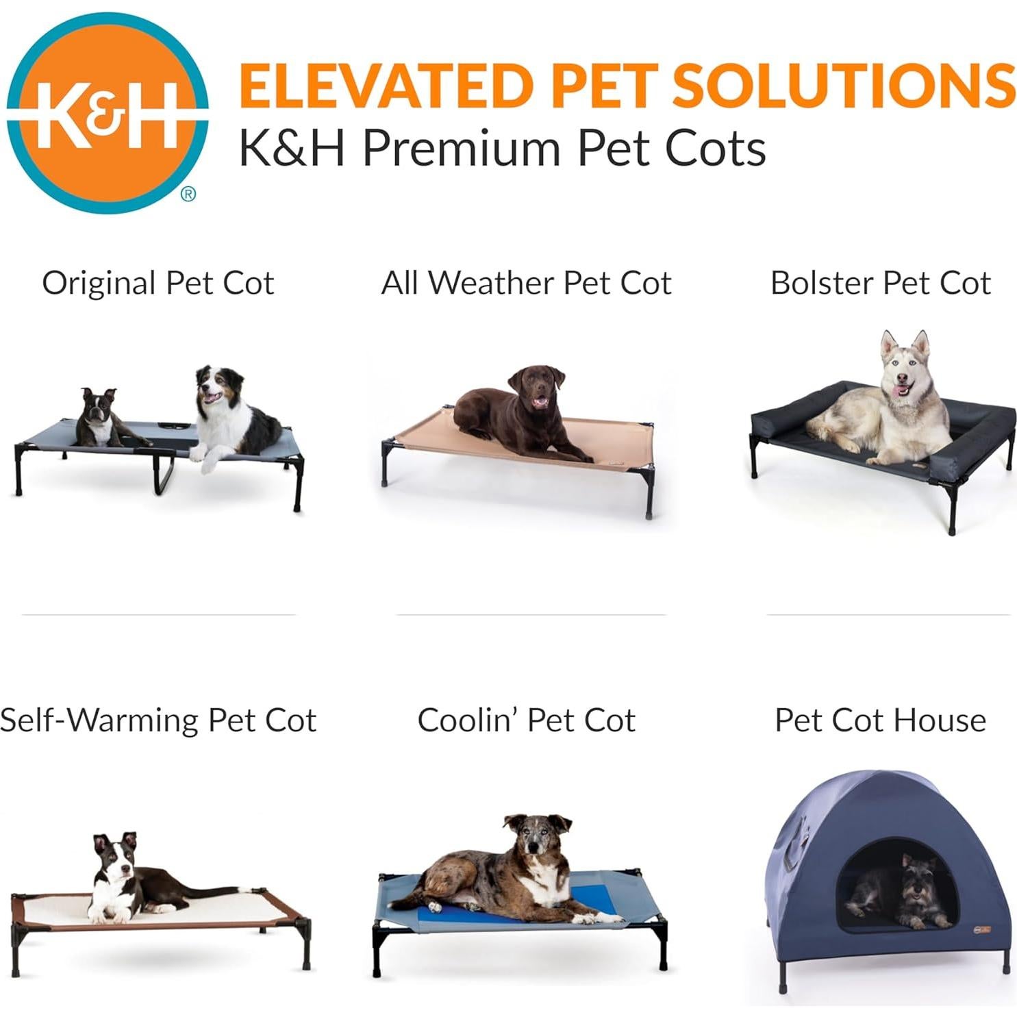 Cama Elevada para Perros K&H Pet Products XL 127x81cm Gris