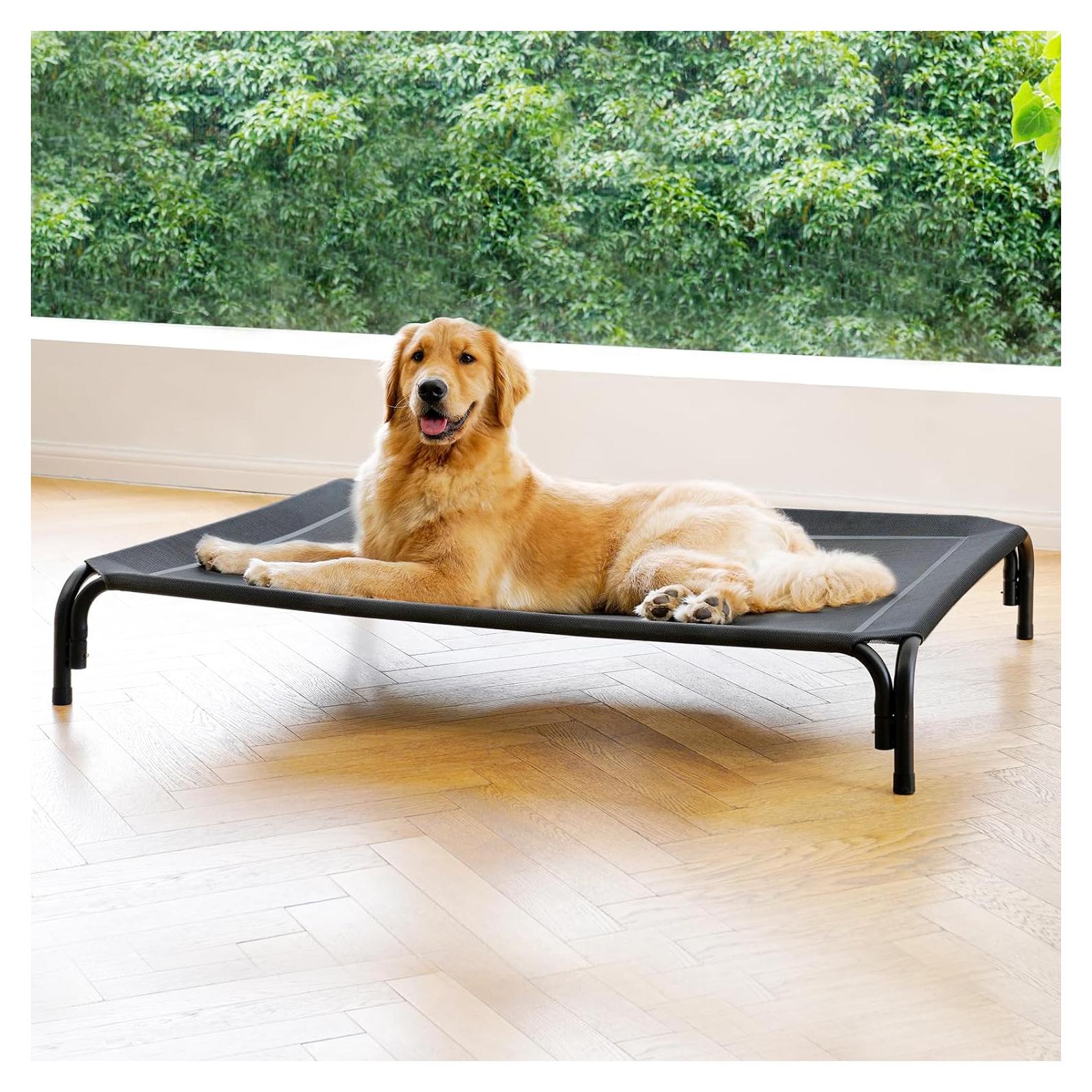 Cama Elevada para Perros DOPEDIO 110x81 cm Negra Antideslizante