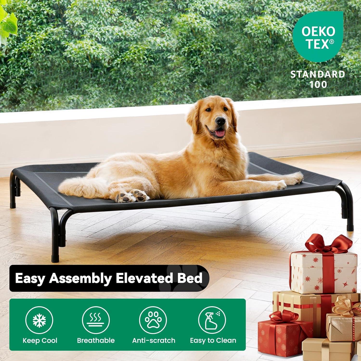 Cama Elevada para Perros DOPEDIO 110x81 cm Negra Antideslizante