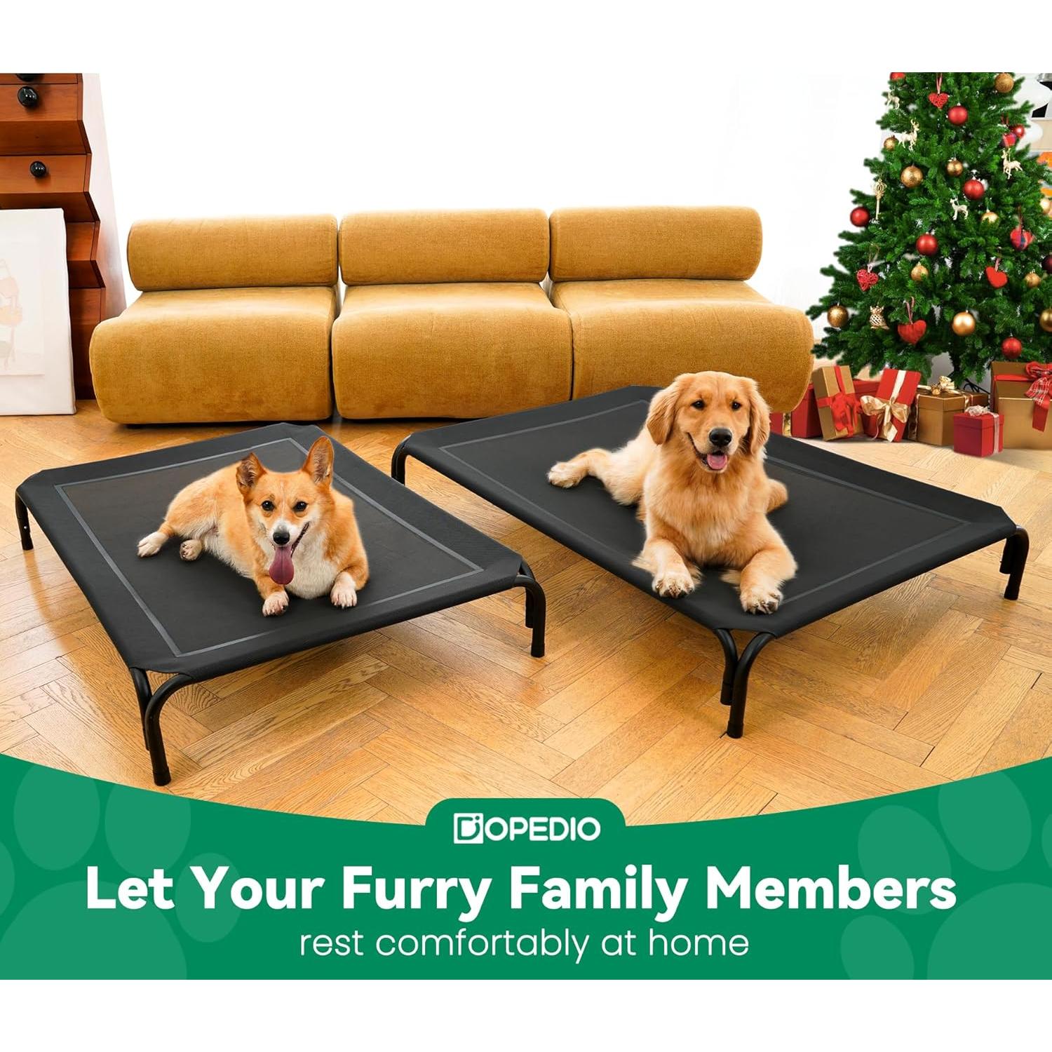 Cama Elevada para Perros DOPEDIO 110x81 cm Negra Antideslizante